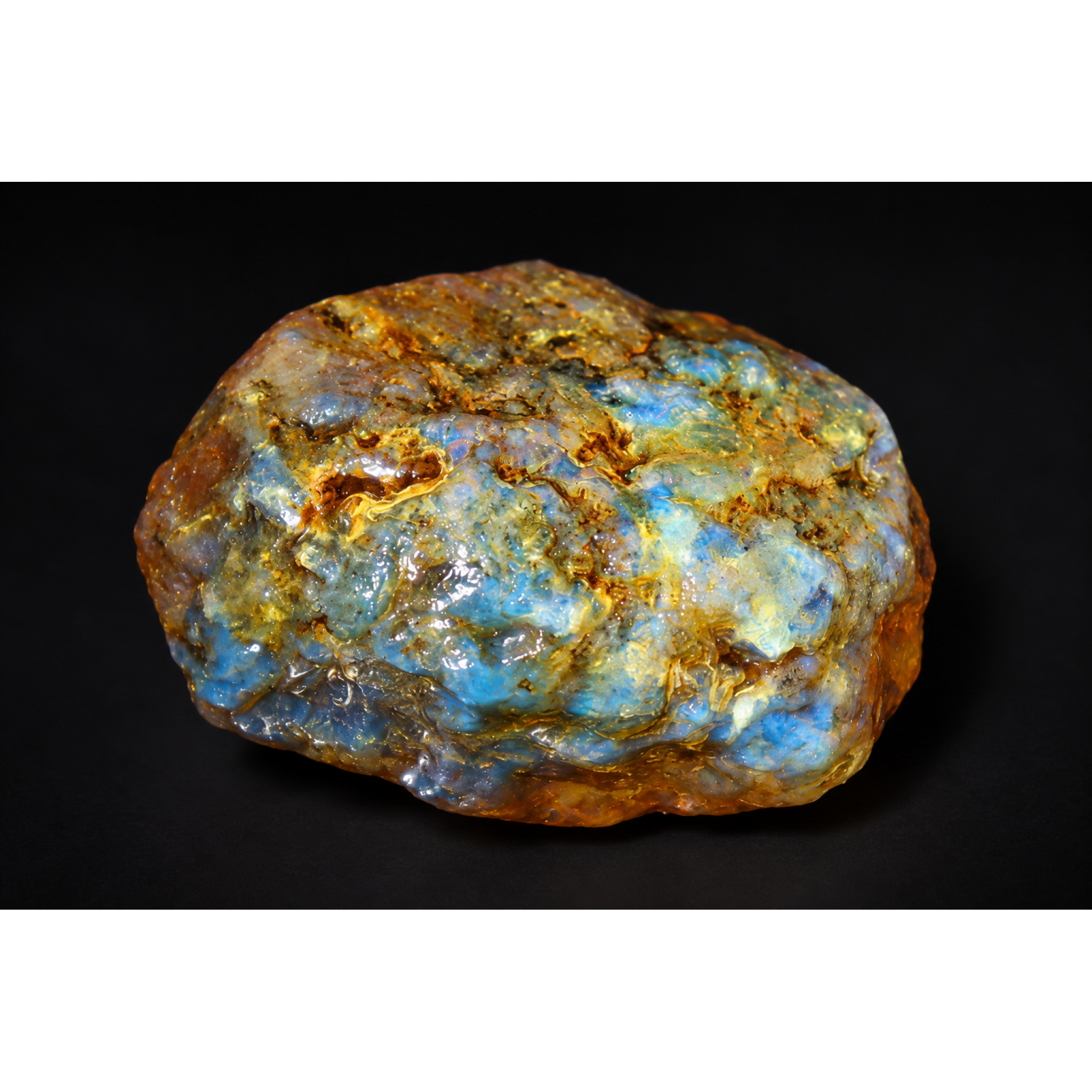 Earth mined green blue rough specimen Dominican amber 33.2g – photo 9