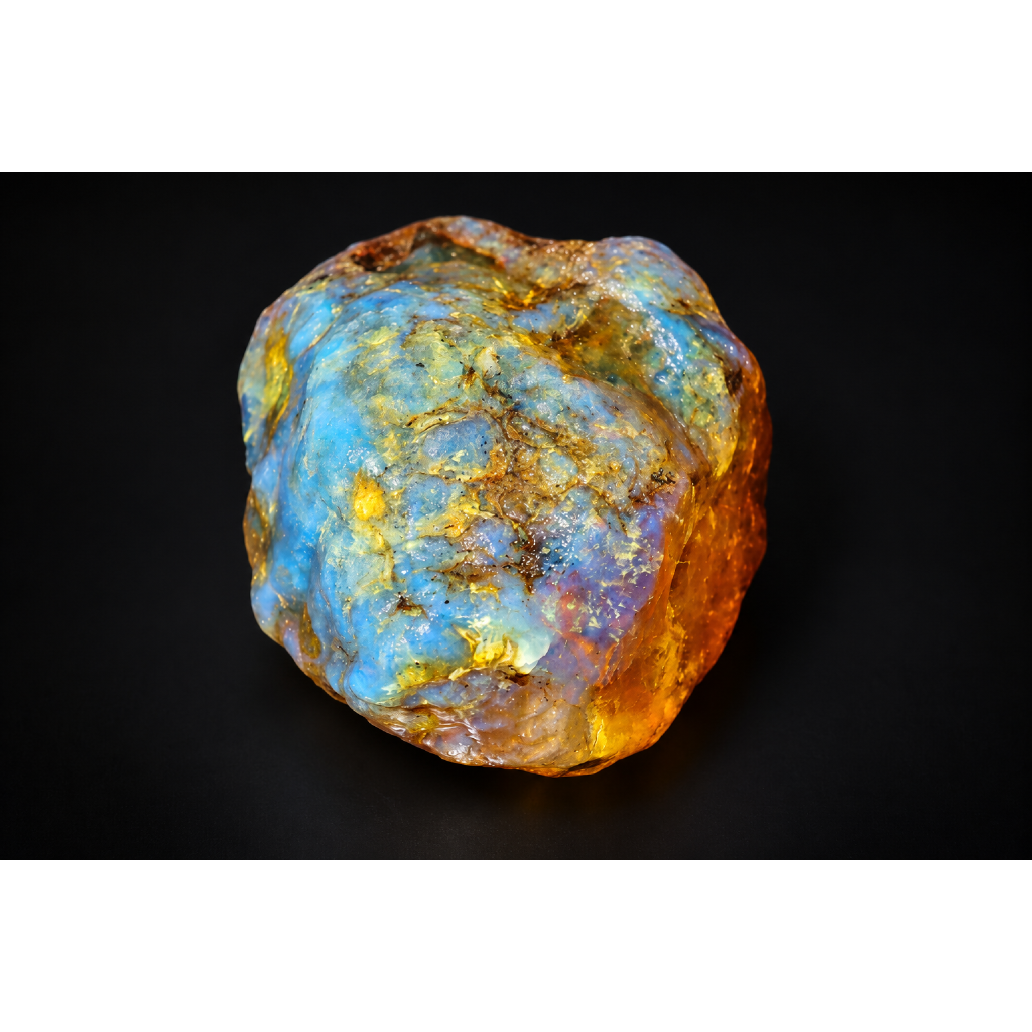 Earth mined green blue rough specimen Dominican amber 33.2g – photo 11