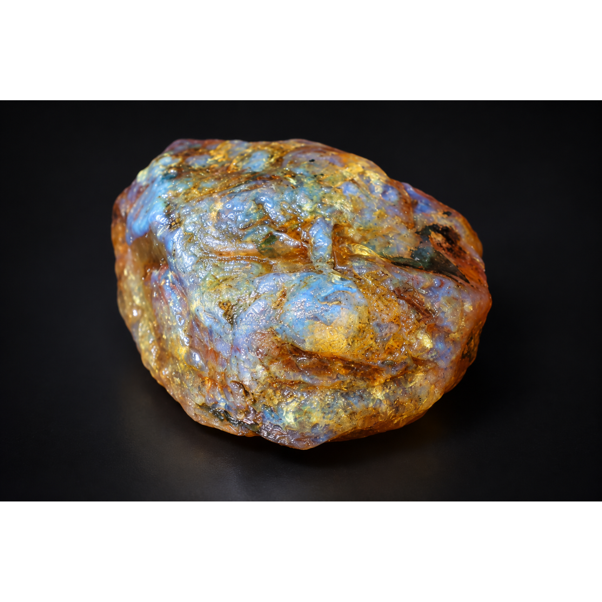 Earth mined green blue rough specimen Dominican amber 33.2g – photo 15