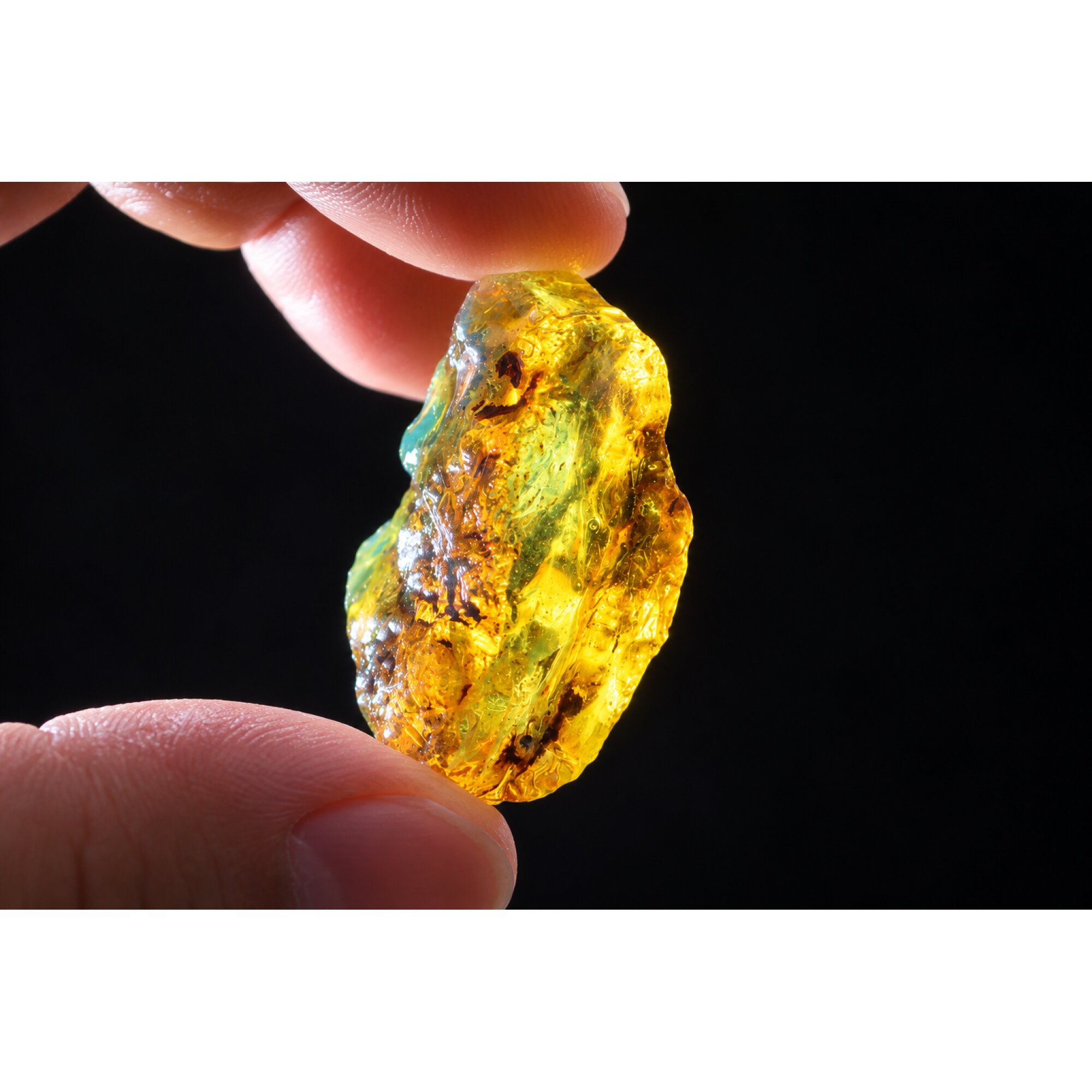 Organic beauty sky blue rough specimen Dominican amber 9.6g – photo 6