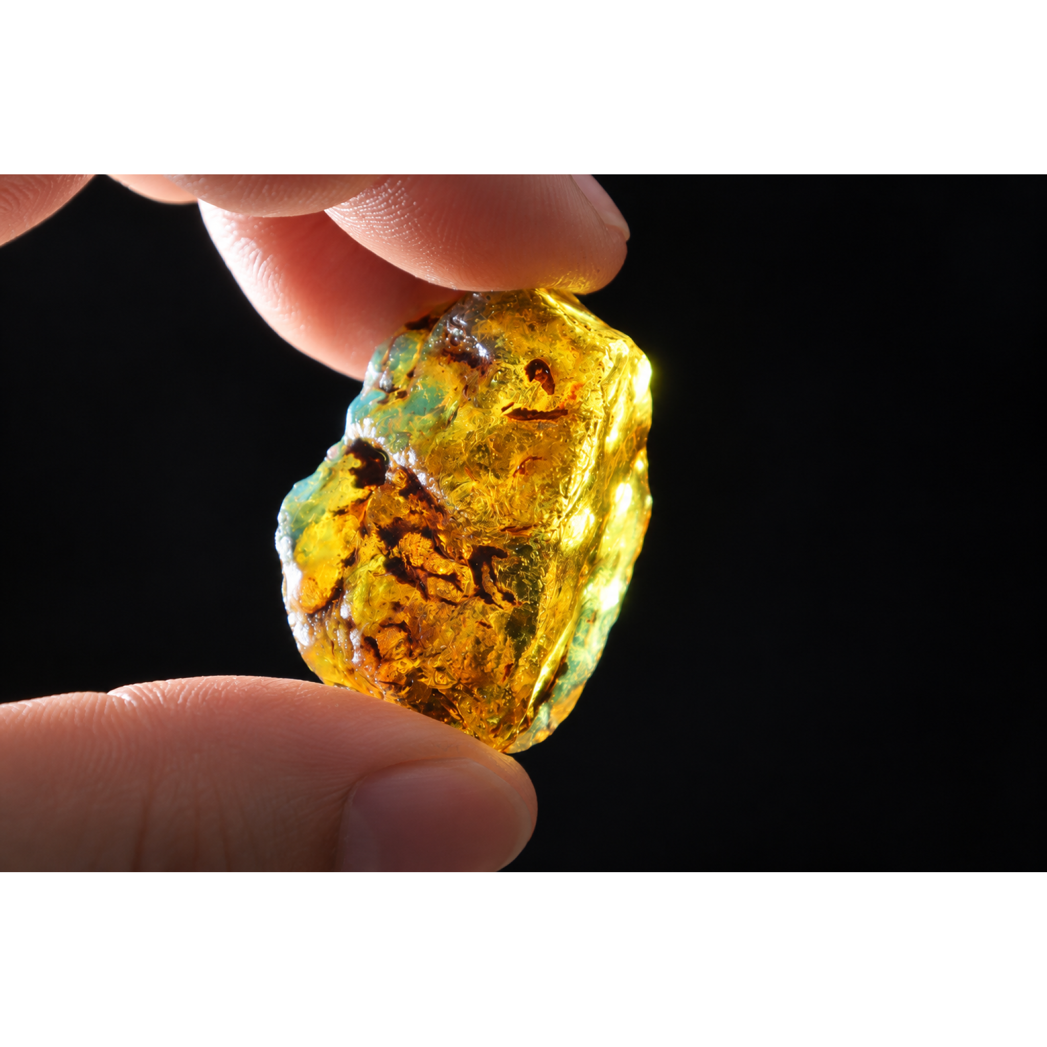 Organic beauty sky blue rough specimen Dominican amber 9.6g – photo 7