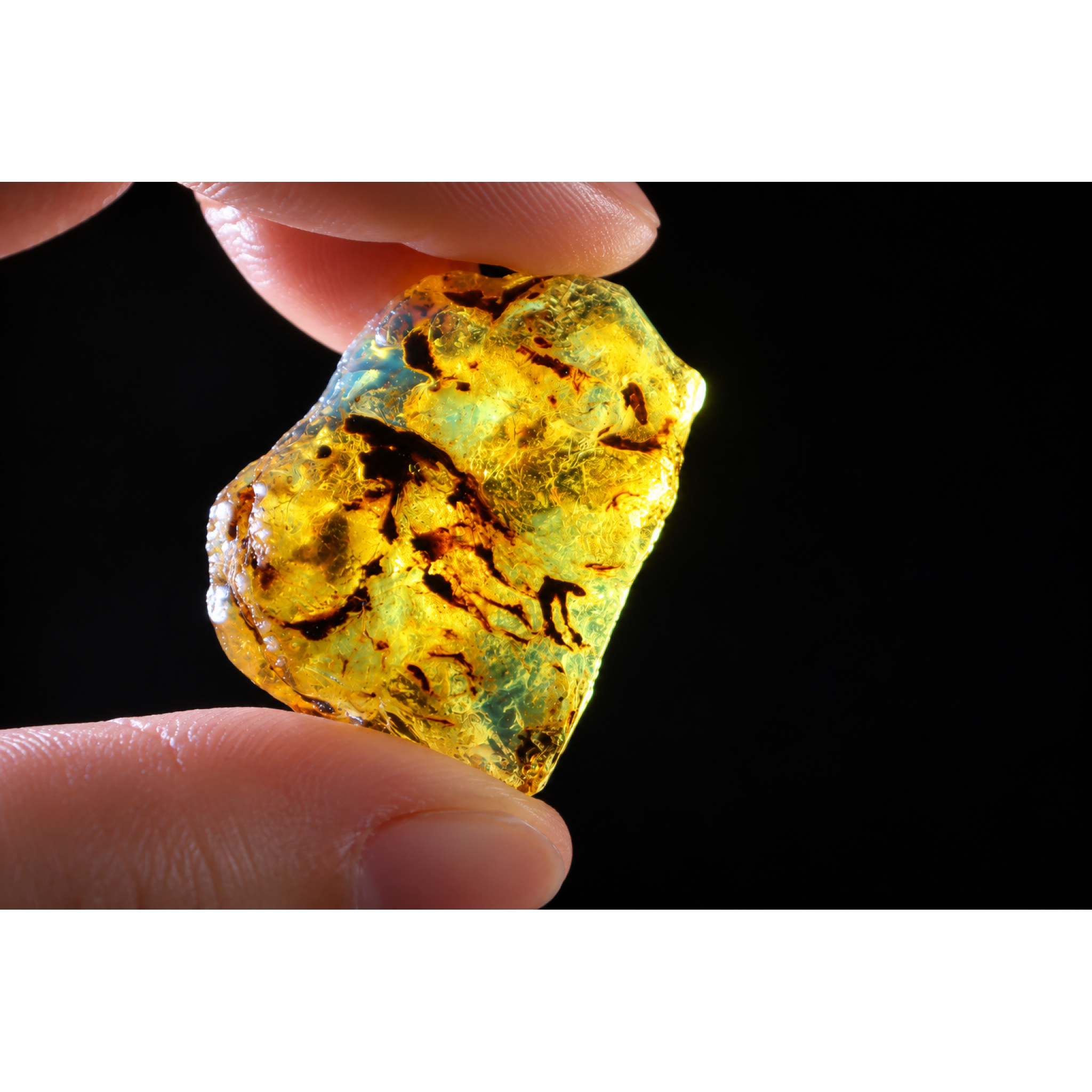 Organic beauty sky blue rough specimen Dominican amber 9.6g – photo 8