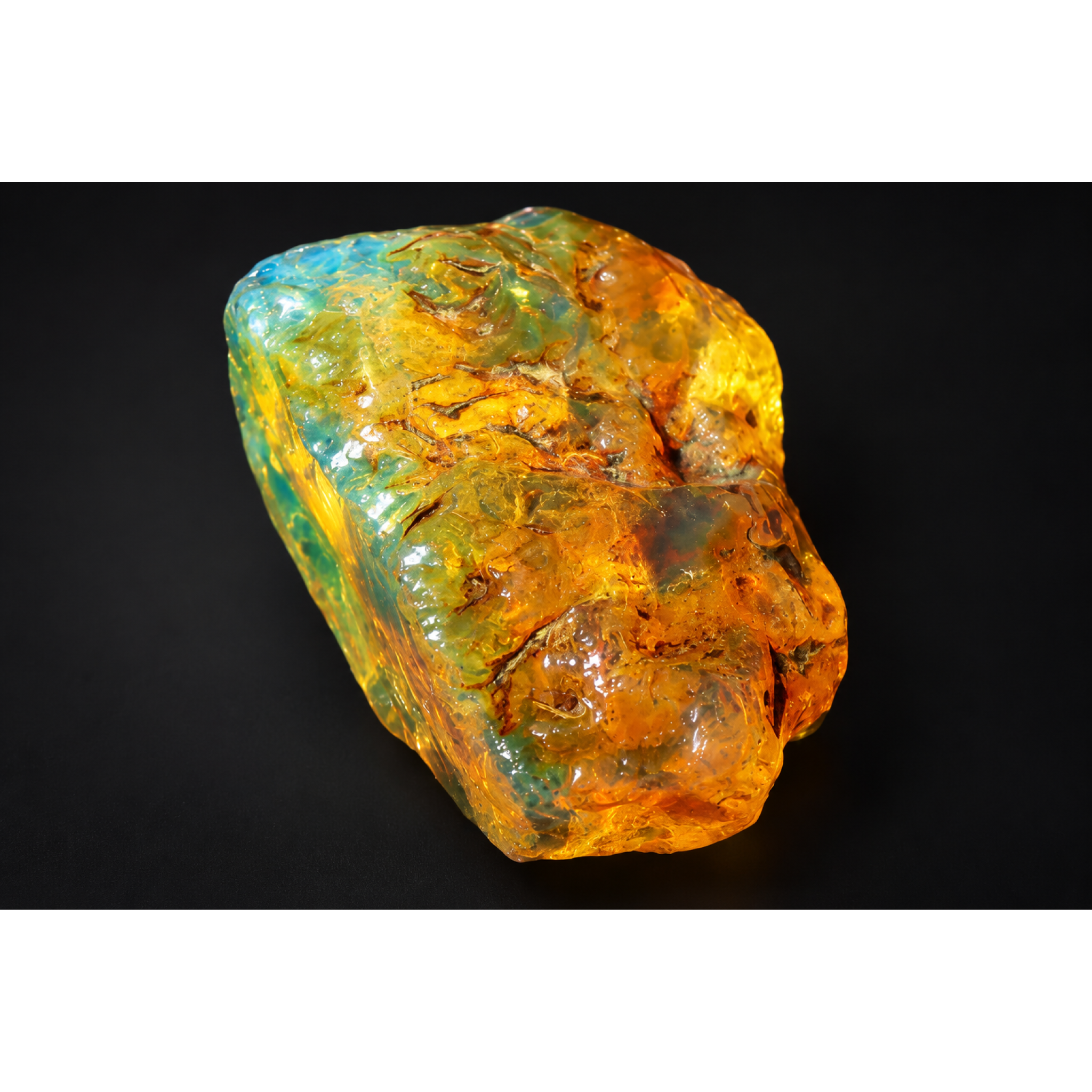 Organic beauty sky blue rough specimen Dominican amber 9.6g – photo 10