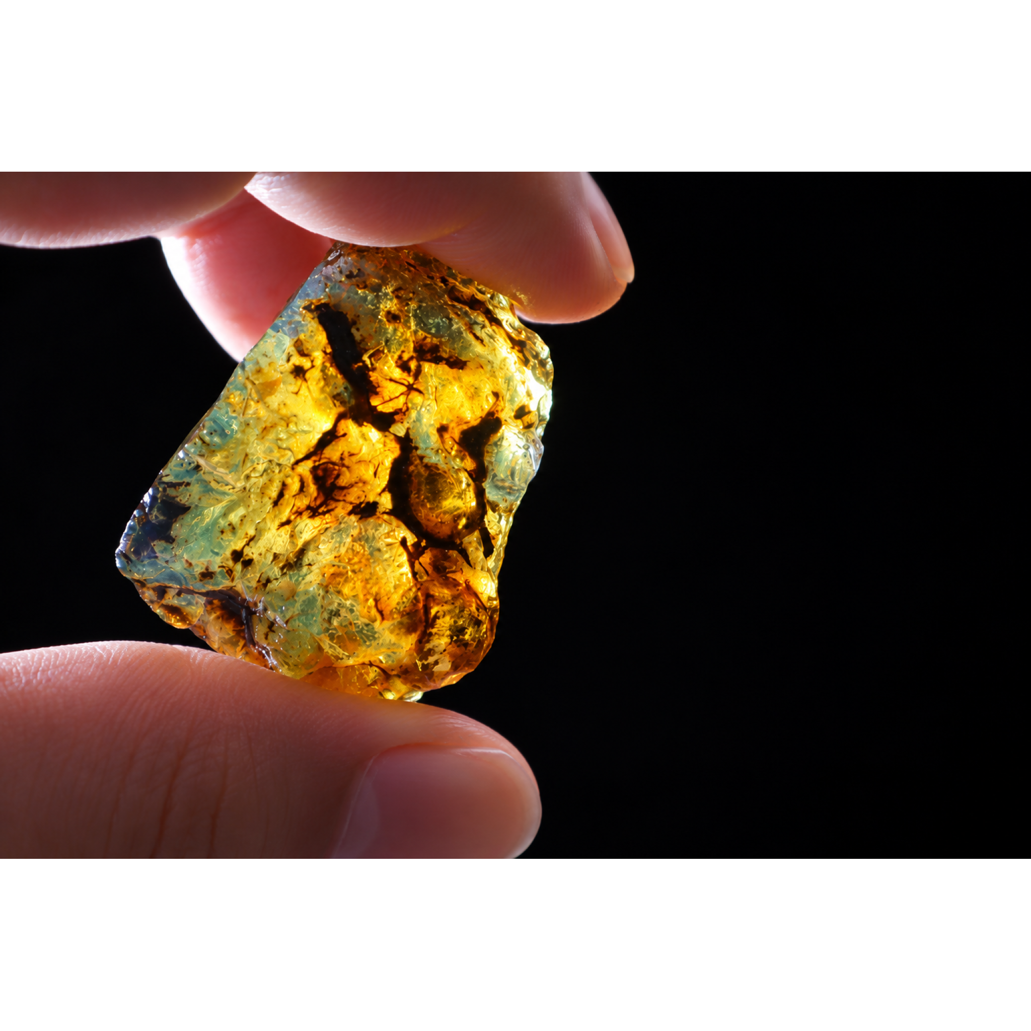 Organic beauty sky blue rough specimen Dominican amber 9.6g – photo 15