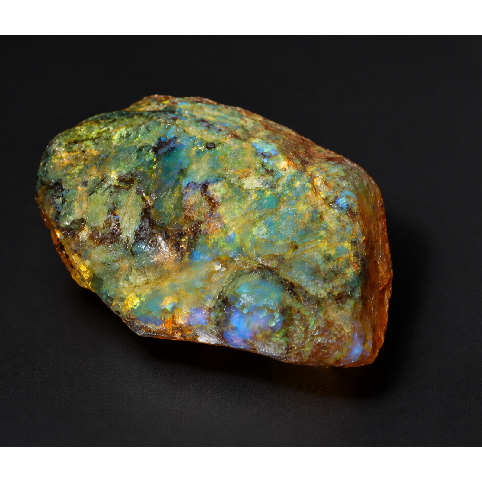 Untreated orange green rough specimen Dominican amber 45.1g