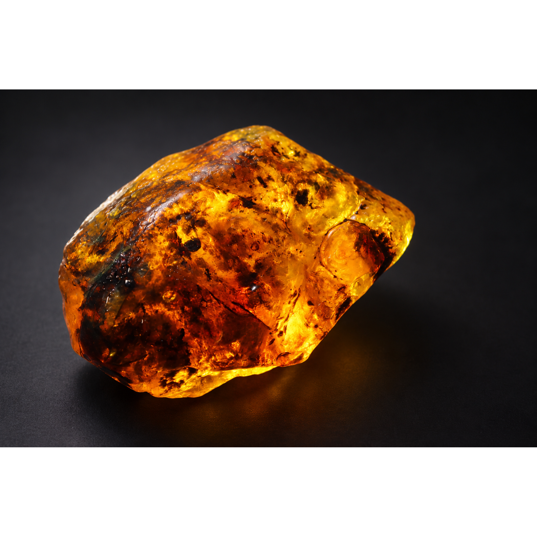 Untreated orange green rough specimen Dominican amber 45.1g – photo 11