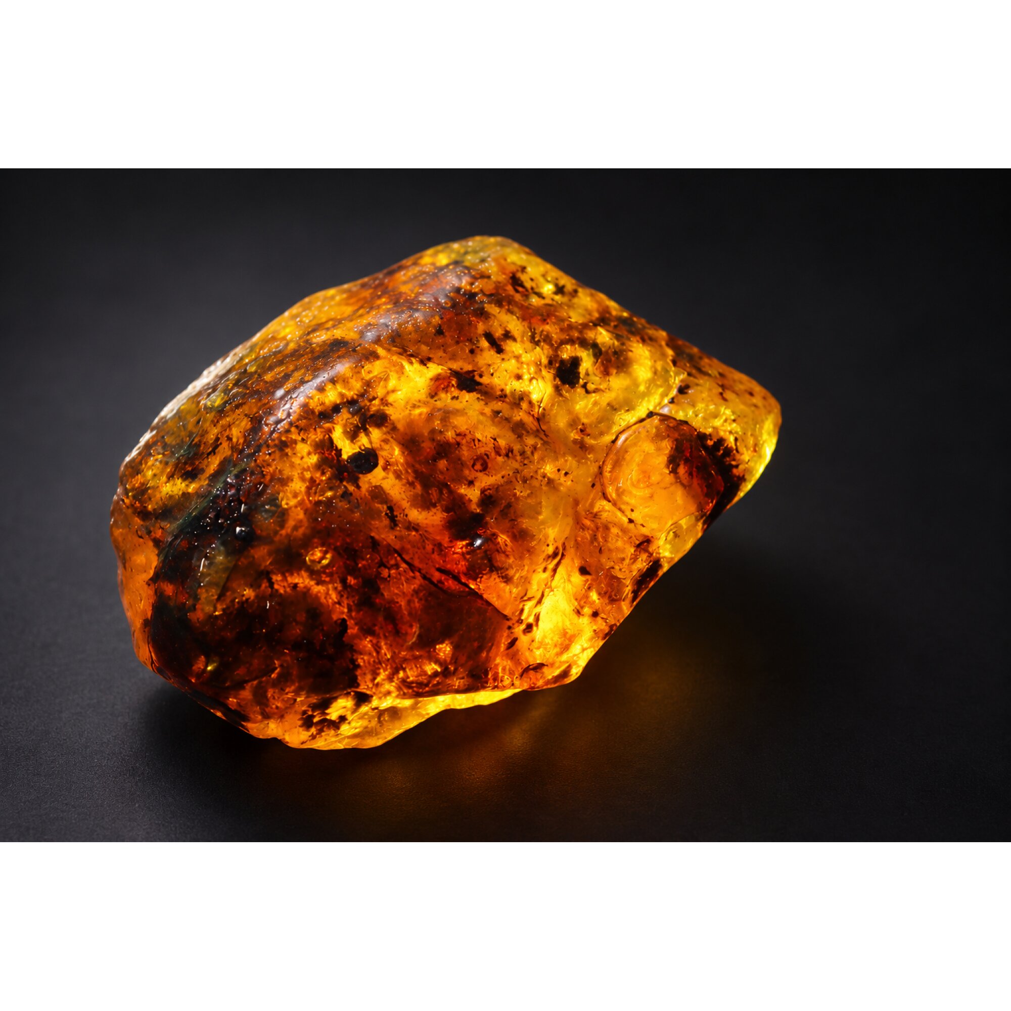 Untreated orange green rough specimen Dominican amber 45.1g – photo 11