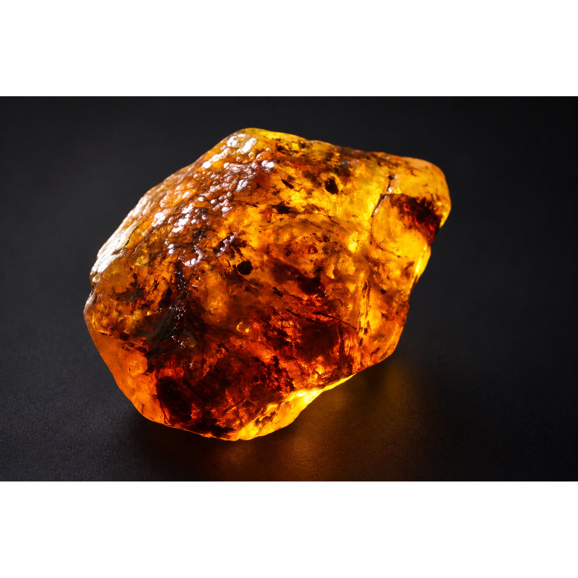 Untreated orange green rough specimen Dominican amber 45.1g – photo 16