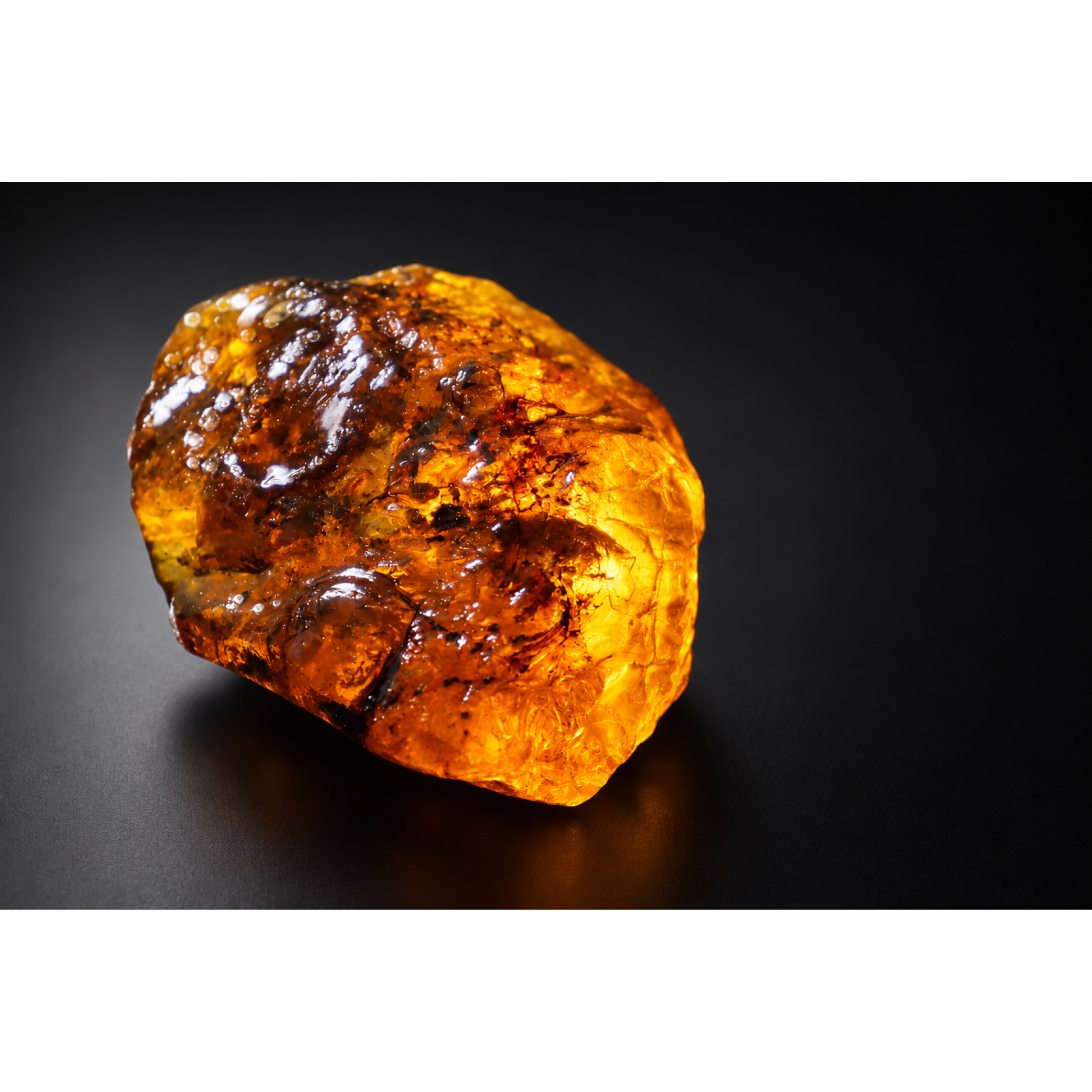 Untreated orange green rough specimen Dominican amber 45.1g – photo 18