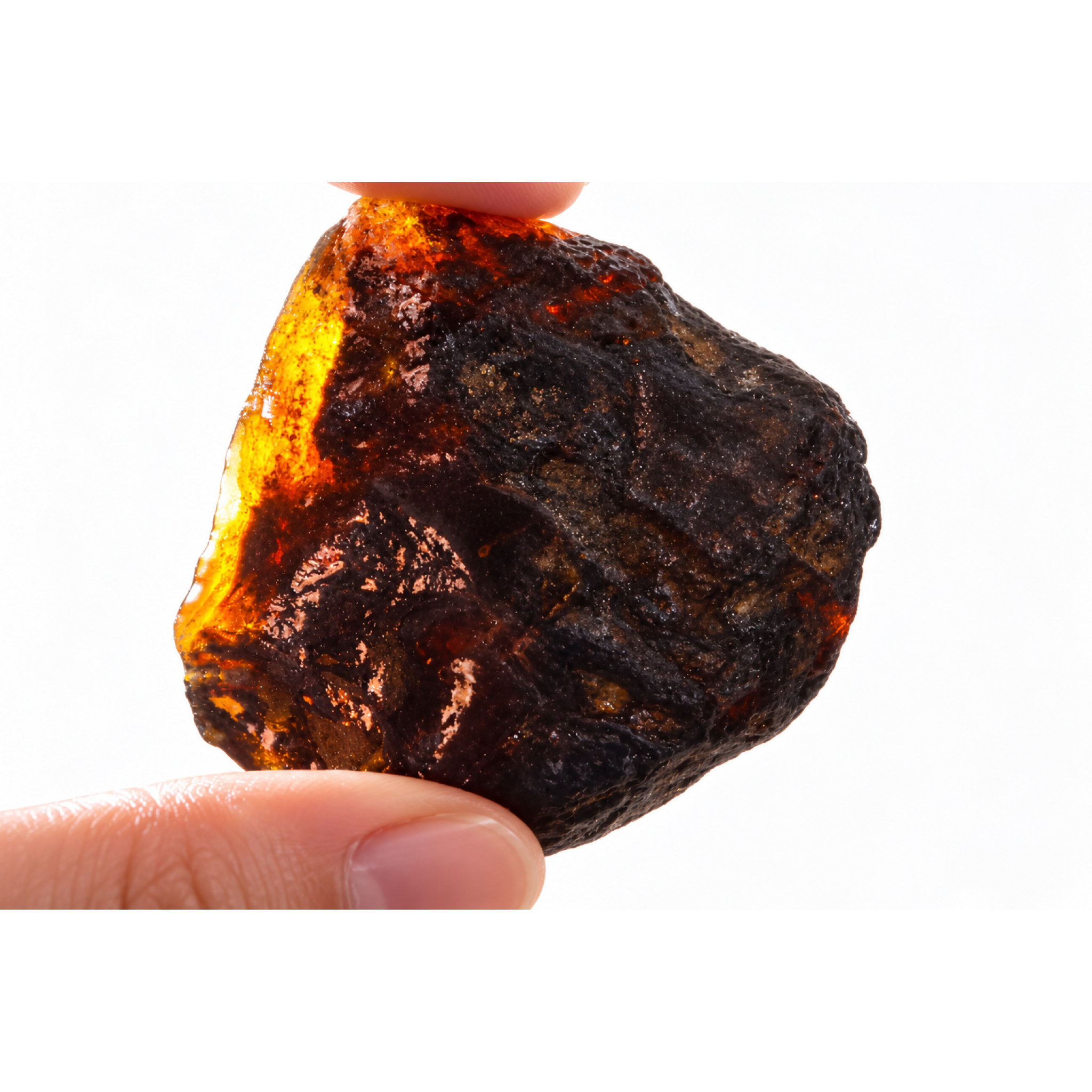 Pure natural olive green rough specimen Dominican amber 43.5g – photo 9