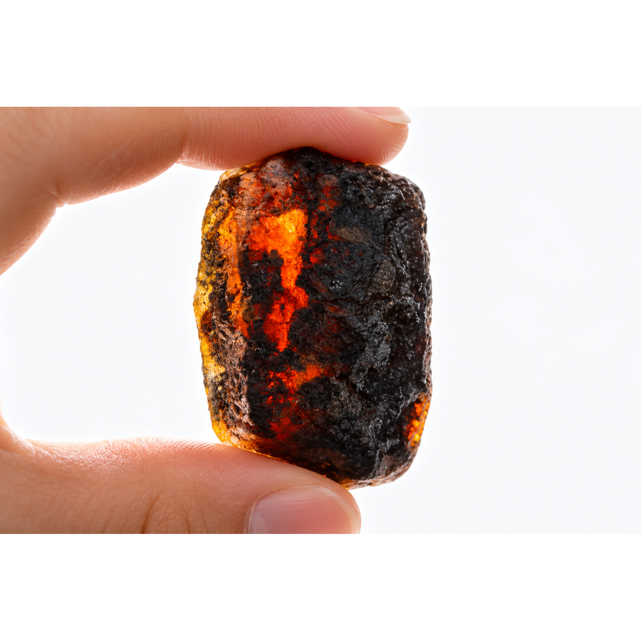 Pure natural olive green rough specimen Dominican amber 43.5g – photo 12