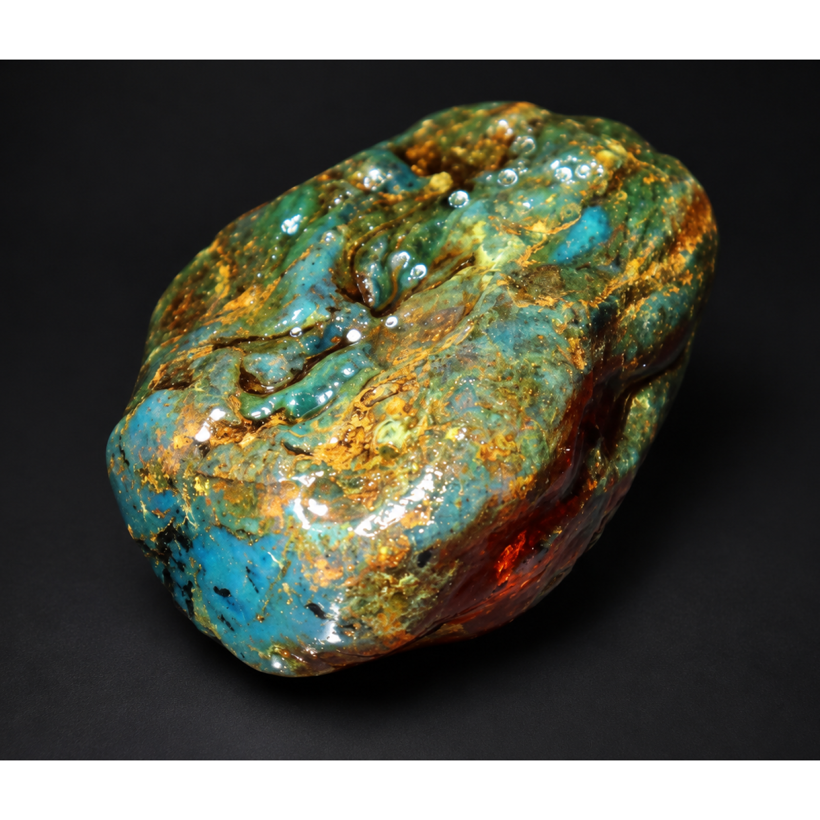 Authentic green blue rough specimen Dominican amber 26g