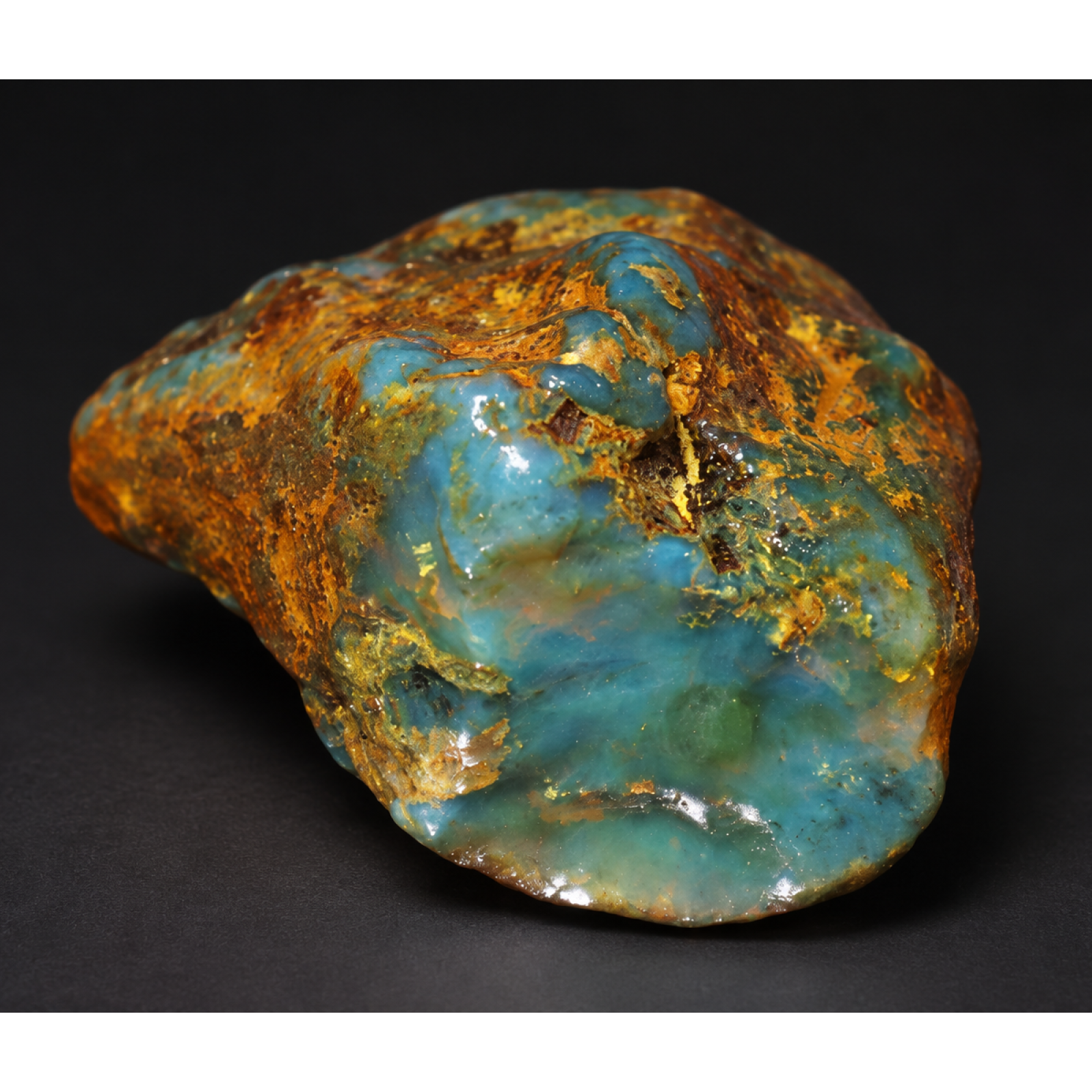 Earth mined green blue rough specimen Dominican amber 28.5g