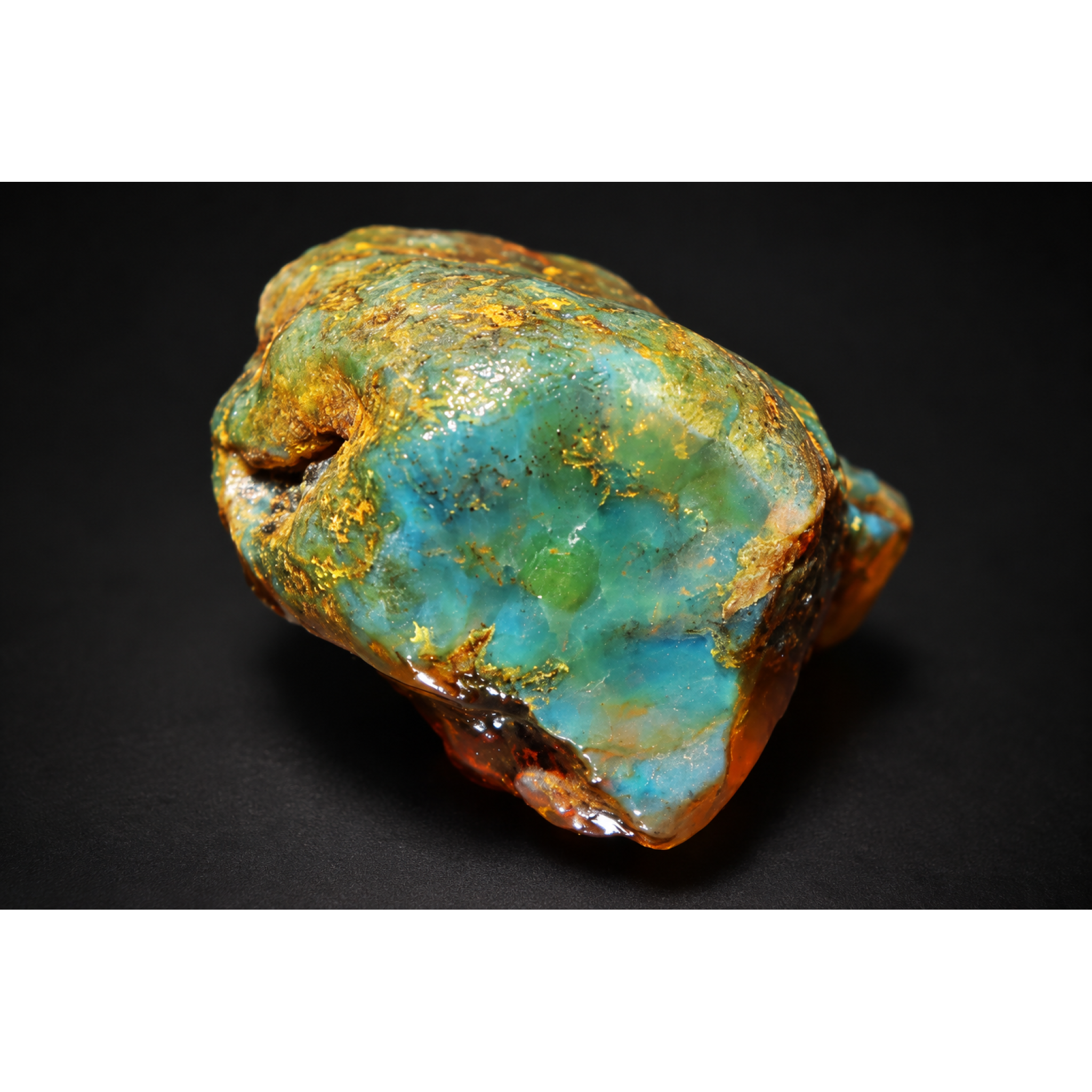 Earth mined green blue rough specimen Dominican amber 28.5g – photo 5