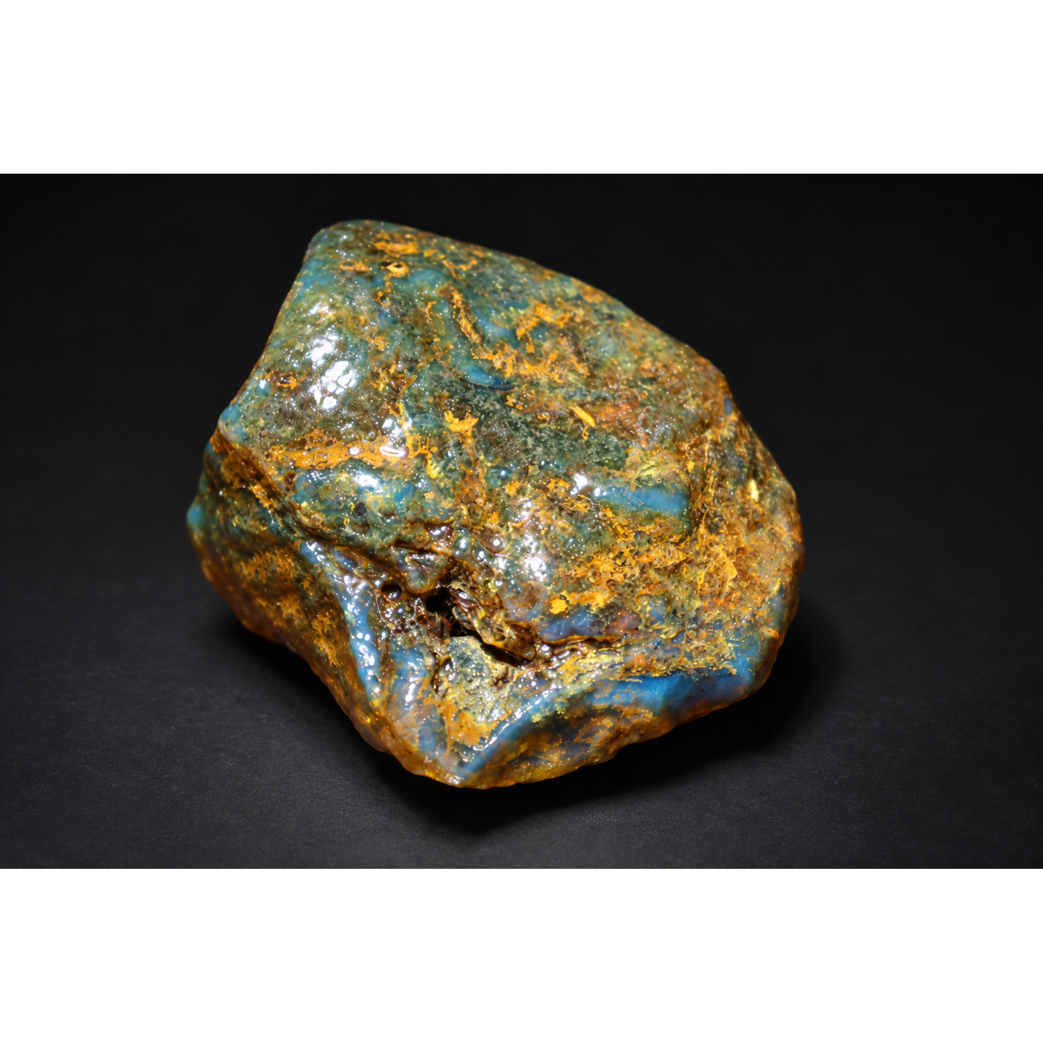 Earth mined green blue rough specimen Dominican amber 28.5g – photo 9