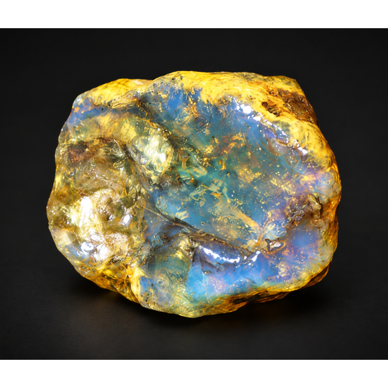 Earth mined green blue rough specimen Dominican amber 9.5g
