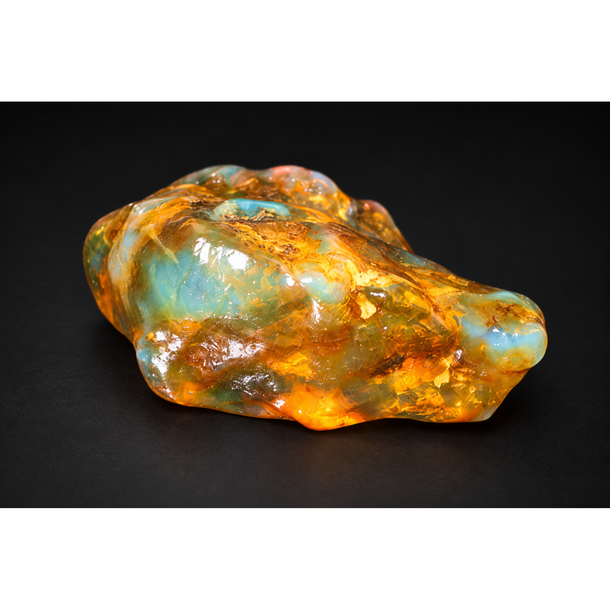 Nature created orange blue rough specimen Dominican amber 8.9g – photo 8