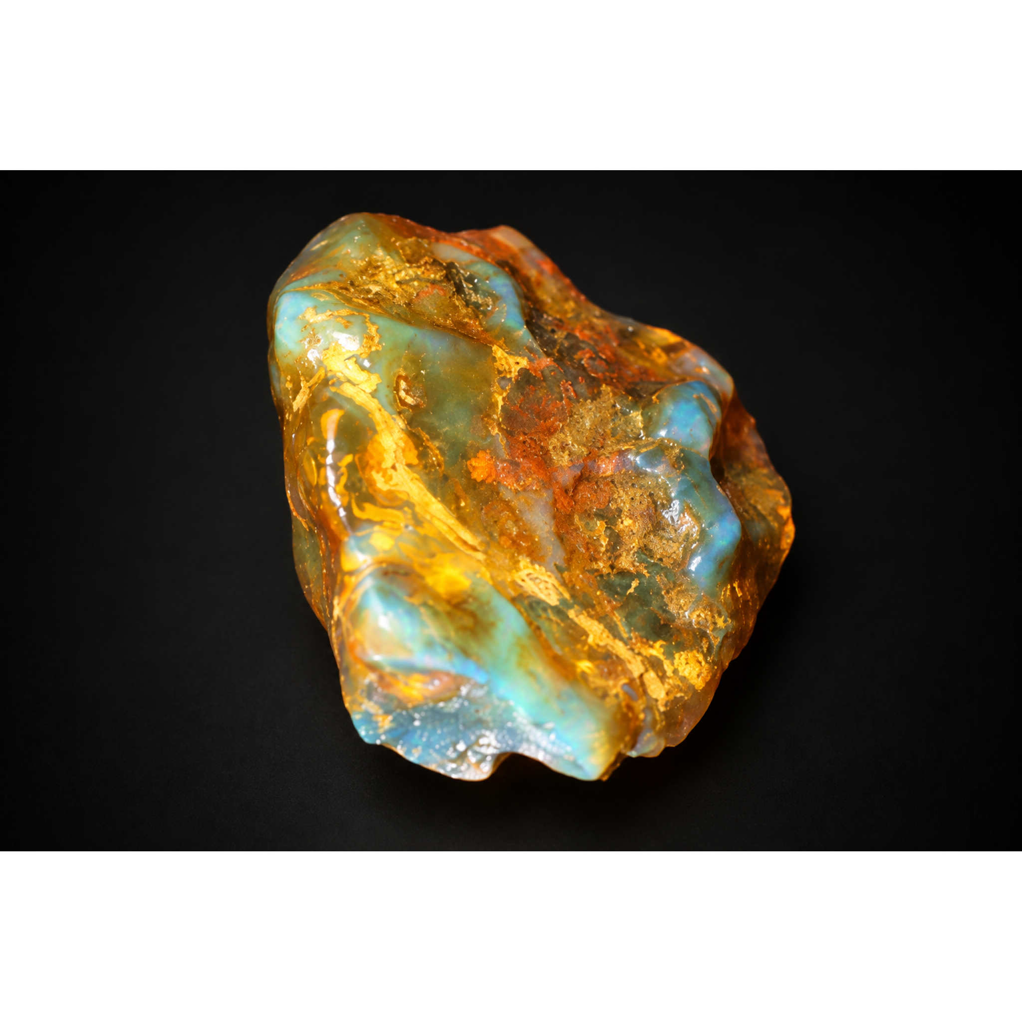 Nature created orange blue rough specimen Dominican amber 8.9g – photo 10
