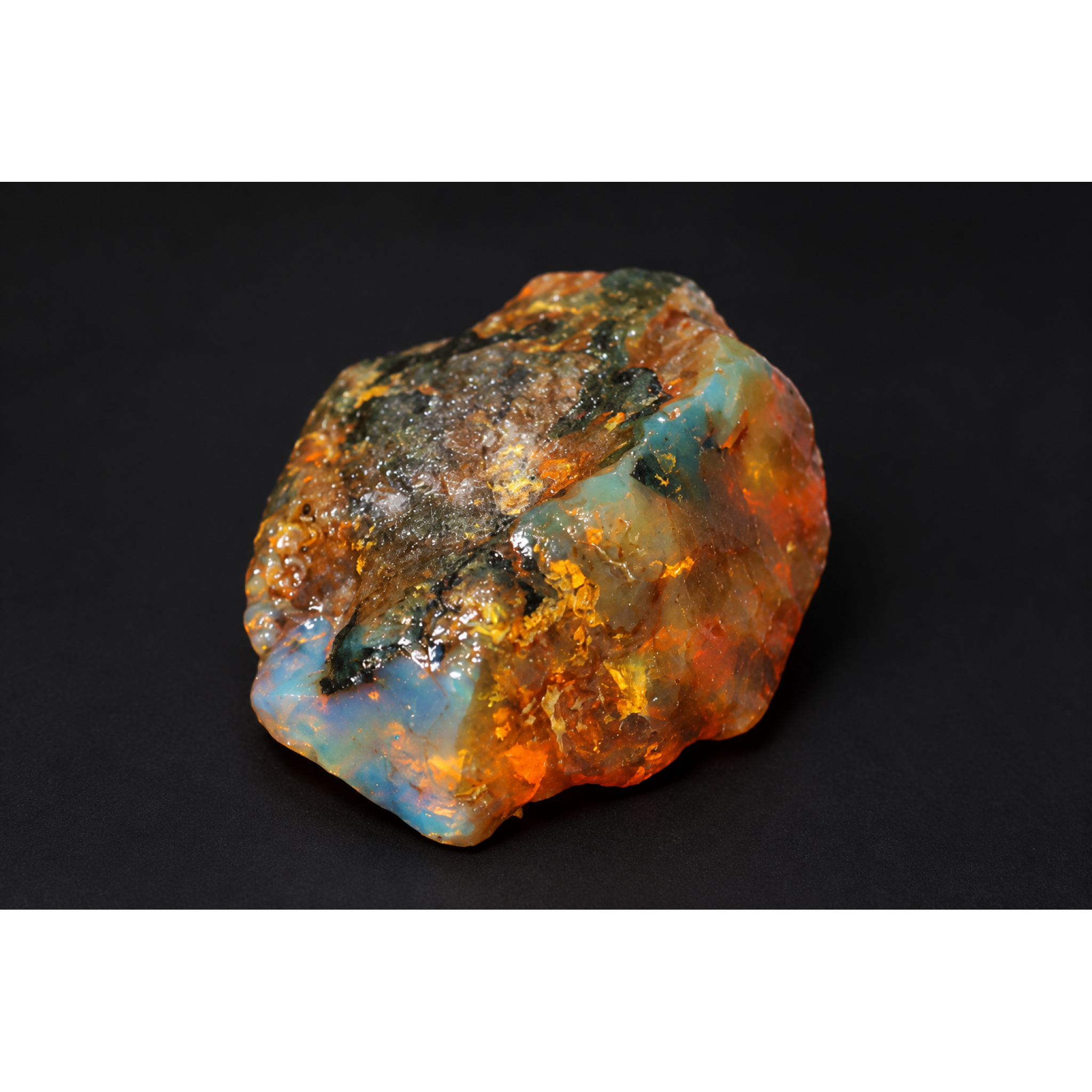 Nature created orange blue rough specimen Dominican amber 8.9g – photo 16
