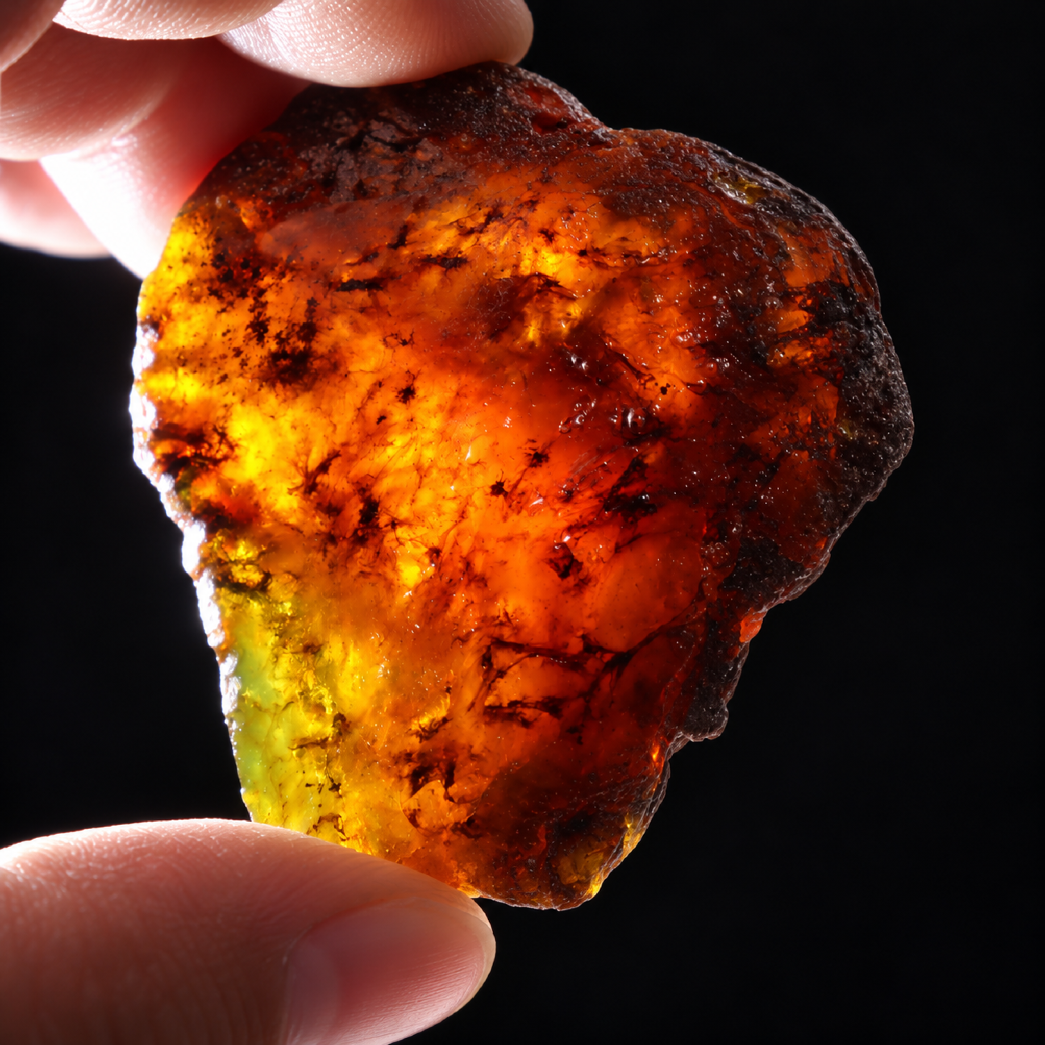 Genuine green cognac blue rough specimen Dominican amber 20.3g – photo 9