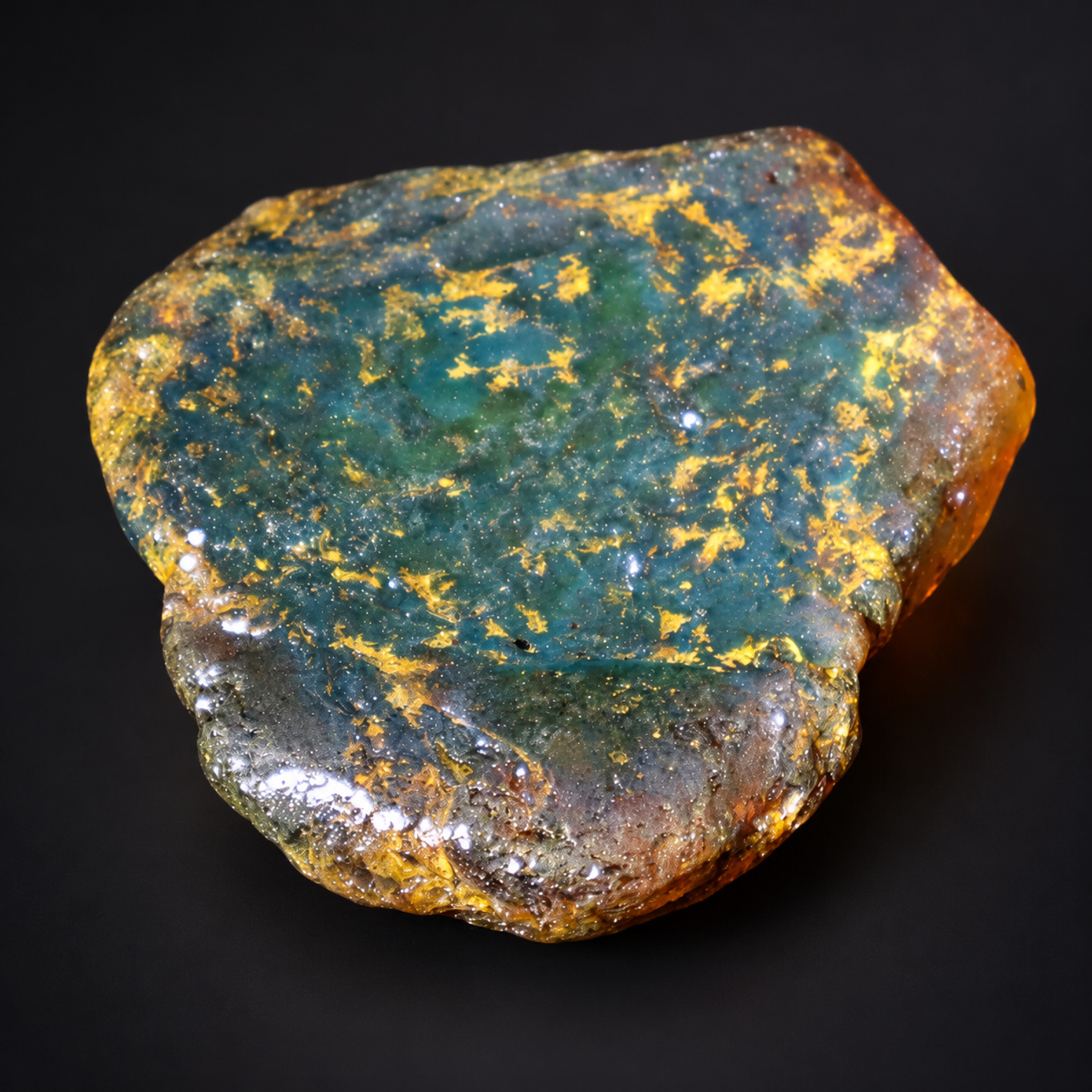 Genuine green cognac blue rough specimen Dominican amber 20.3g – photo 10