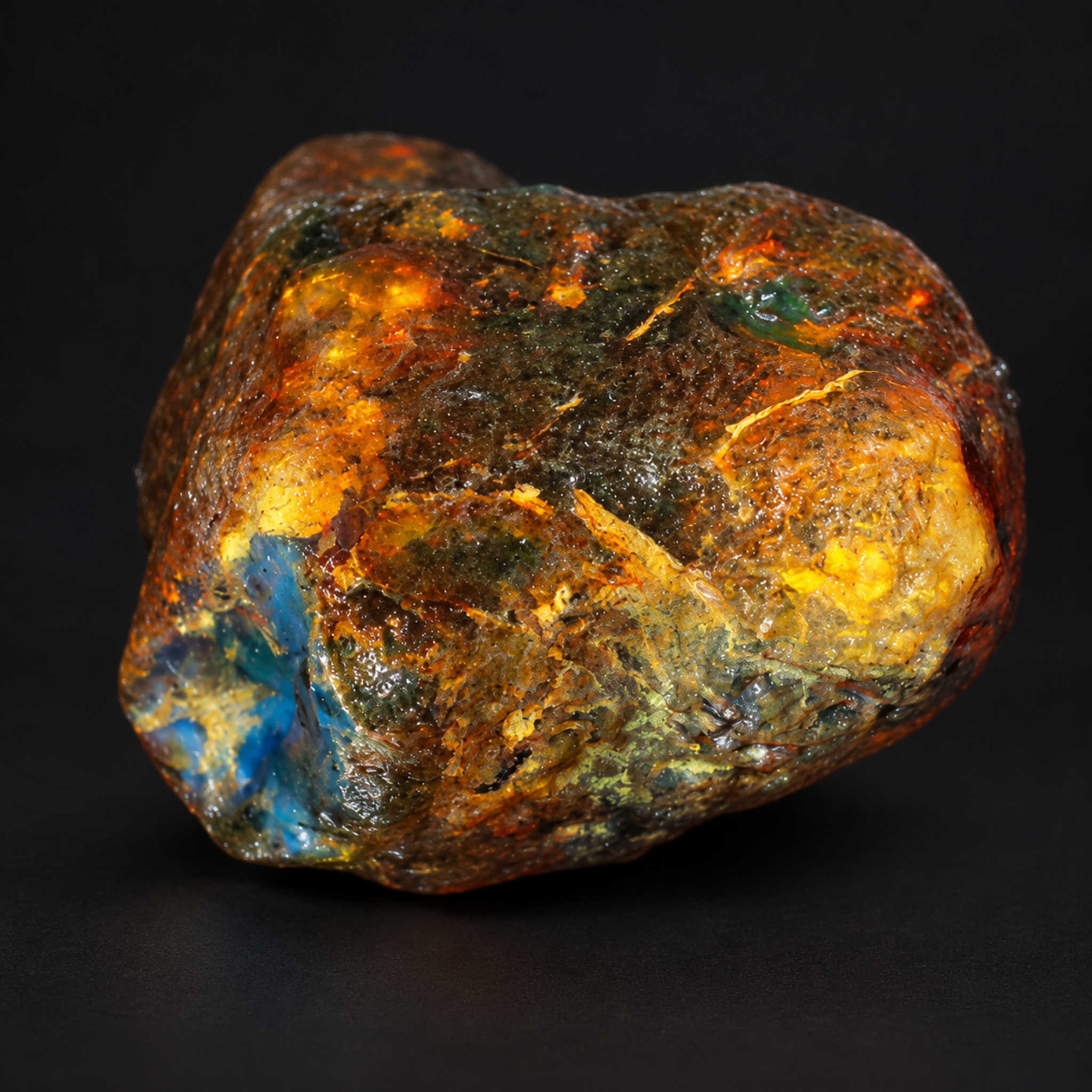 Real green blue rough specimen Dominican amber 26g – photo 3