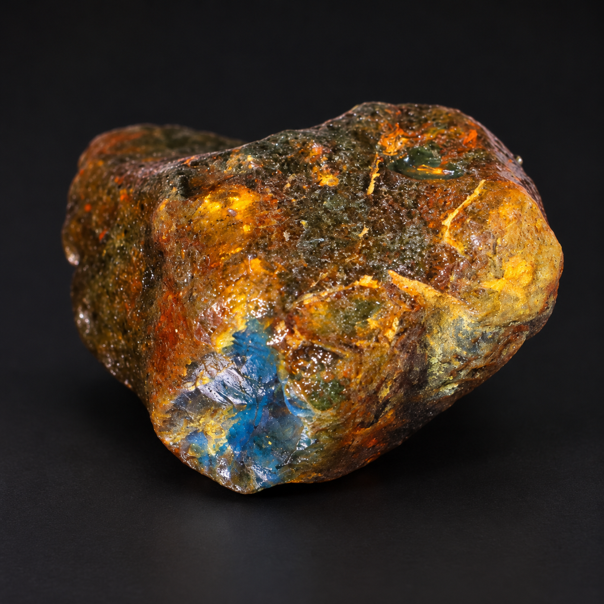 Real green blue rough specimen Dominican amber 26g – photo 9