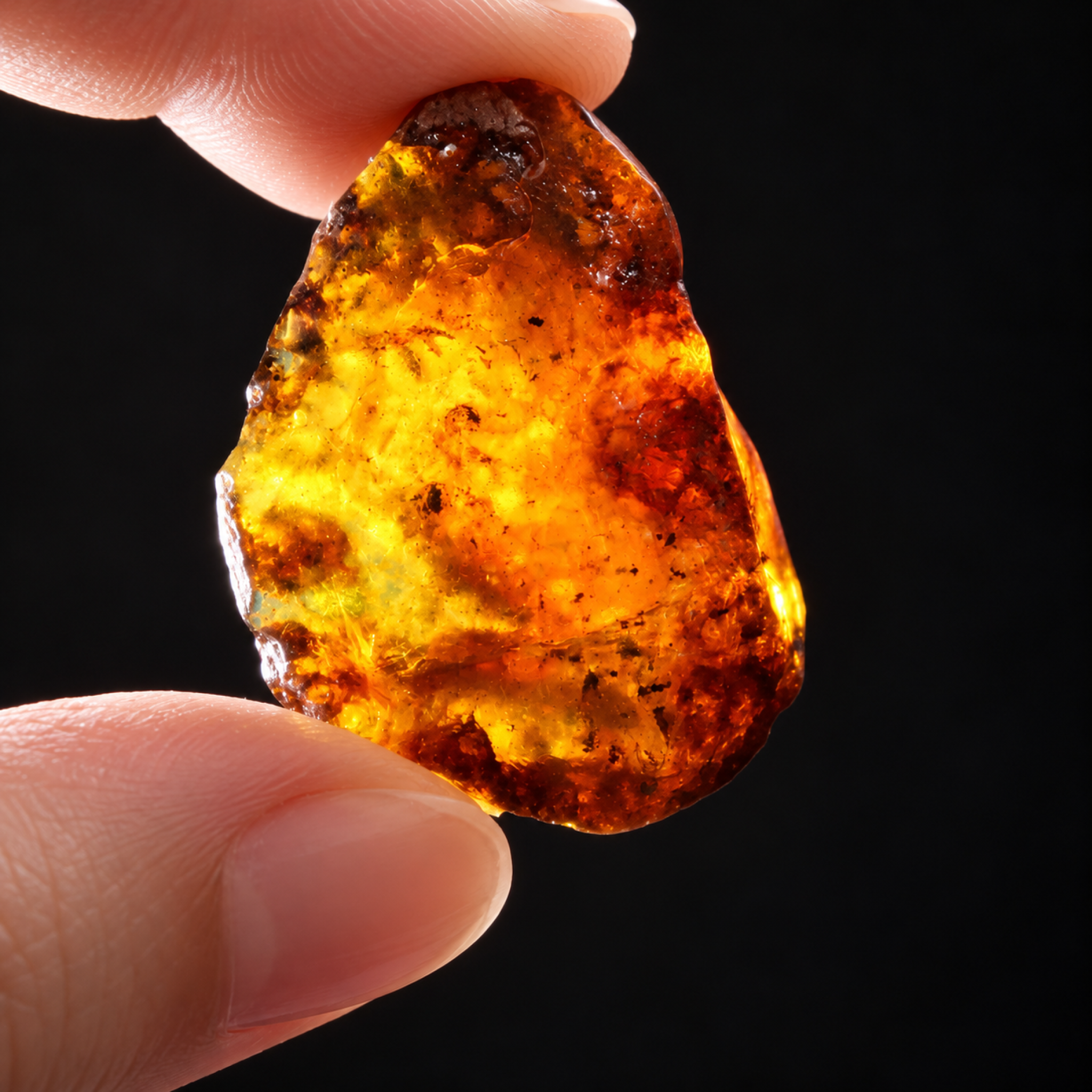 Earth mined deep blue rough specimen Dominican amber 9g – photo 2