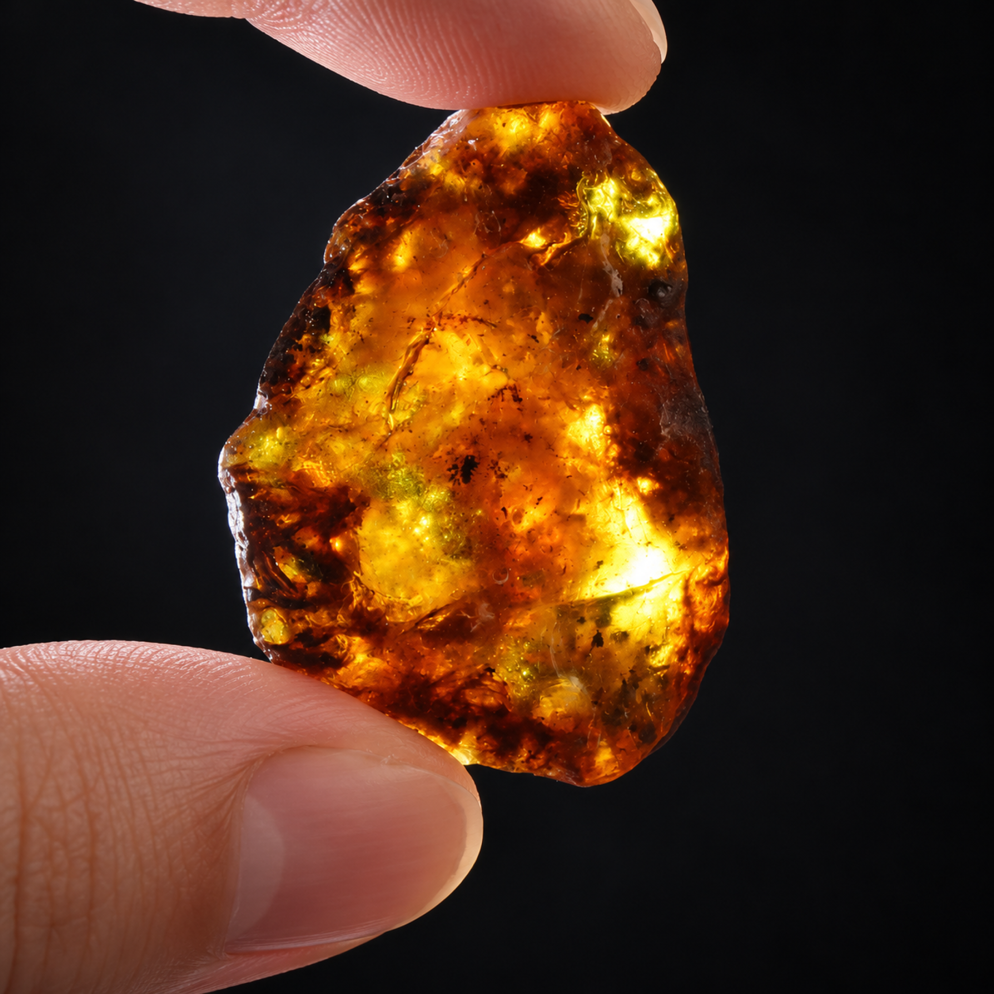 Earth mined deep blue rough specimen Dominican amber 9g – photo 3