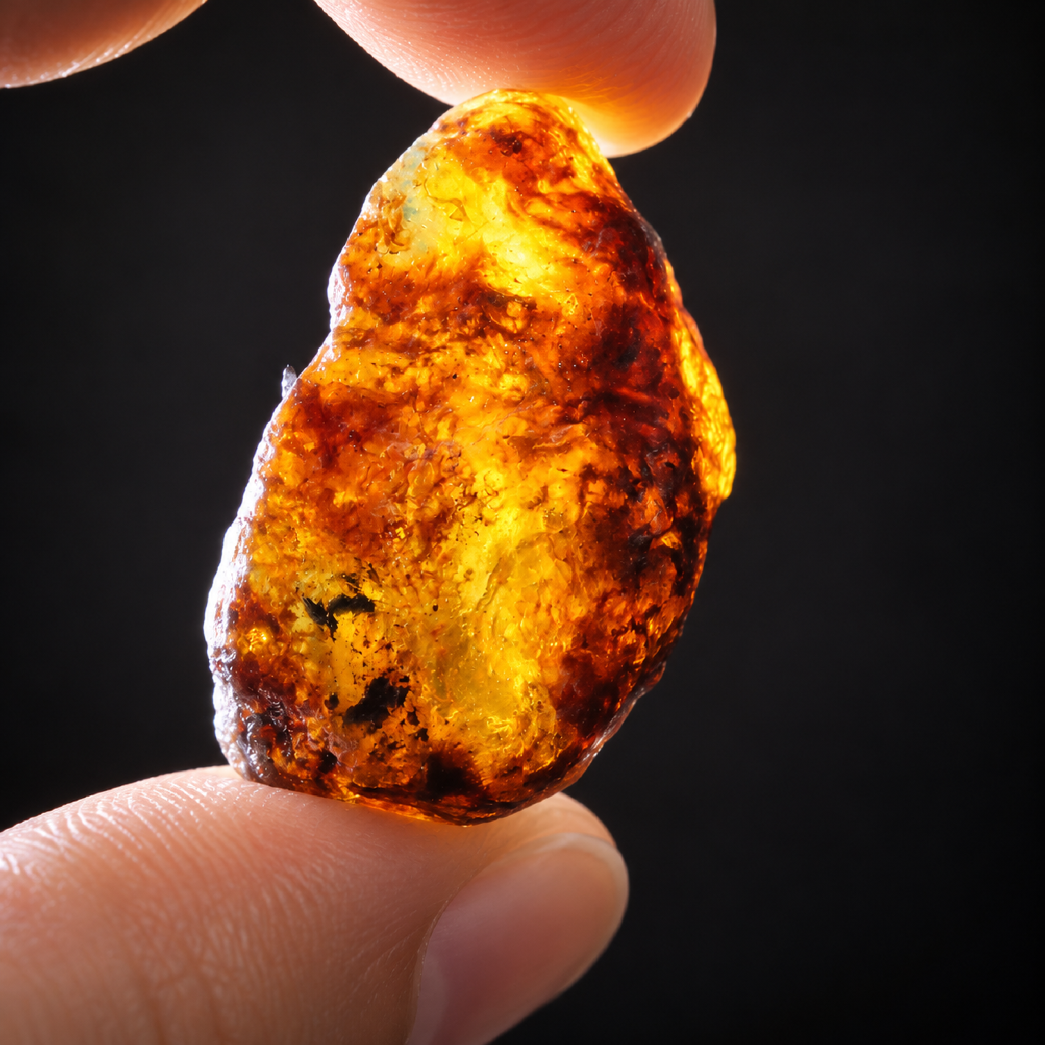 Earth mined deep blue rough specimen Dominican amber 9g – photo 4