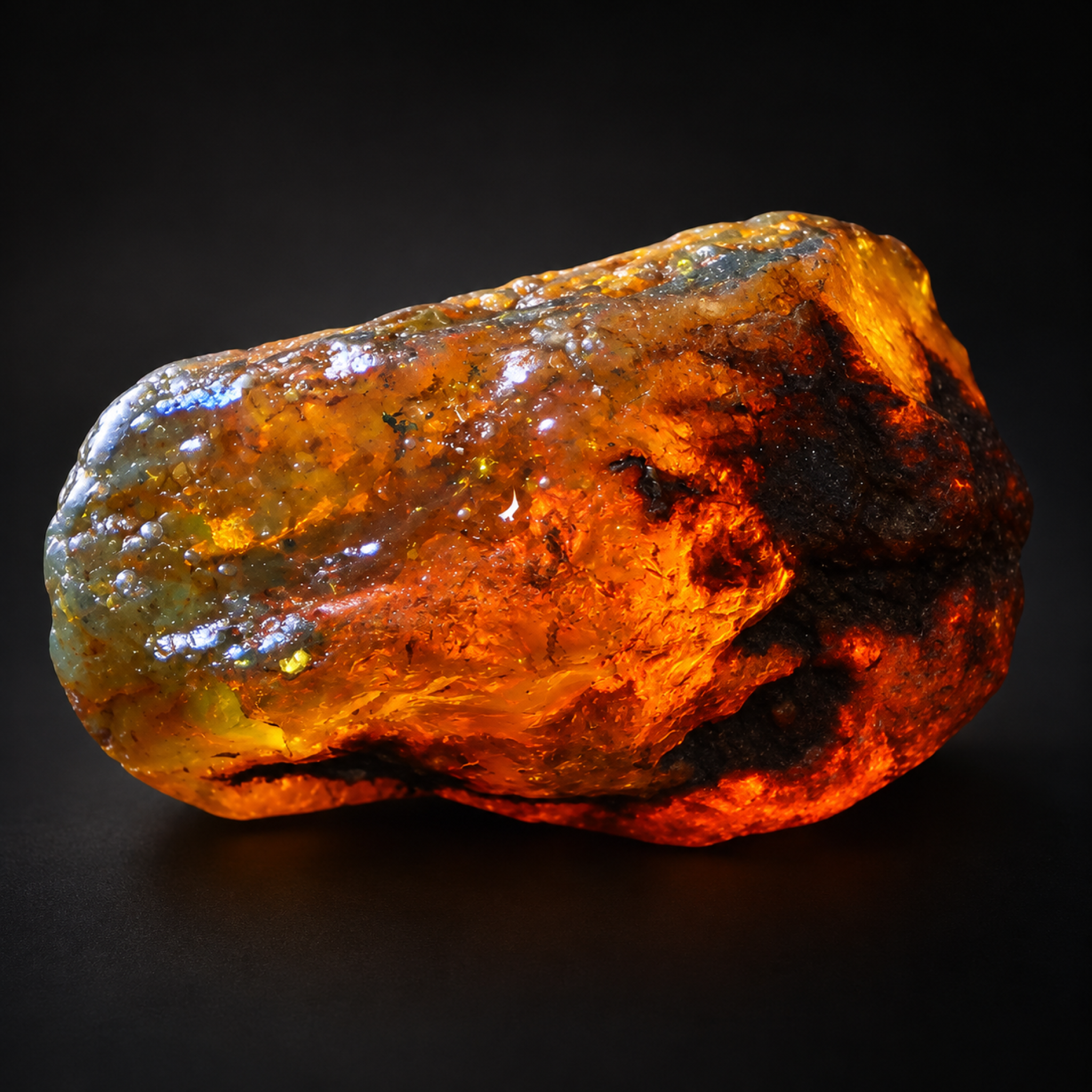 Naturally formed green blue rough specimen Dominican amber 32.8g – photo 4