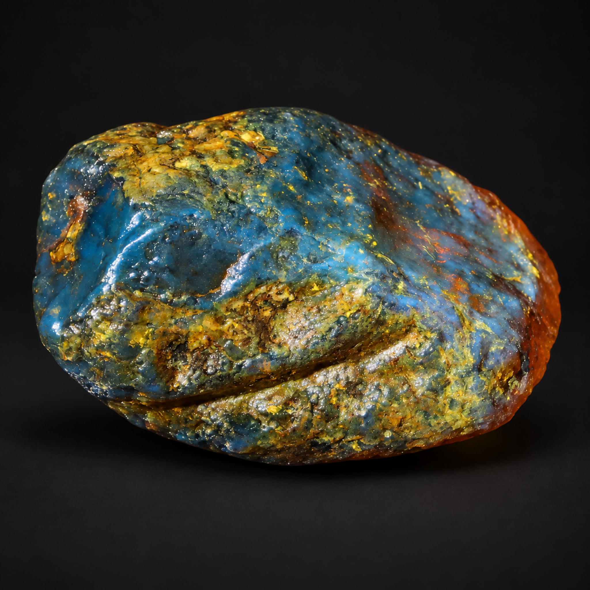 Naturally formed green blue rough specimen Dominican amber 32.8g – photo 6