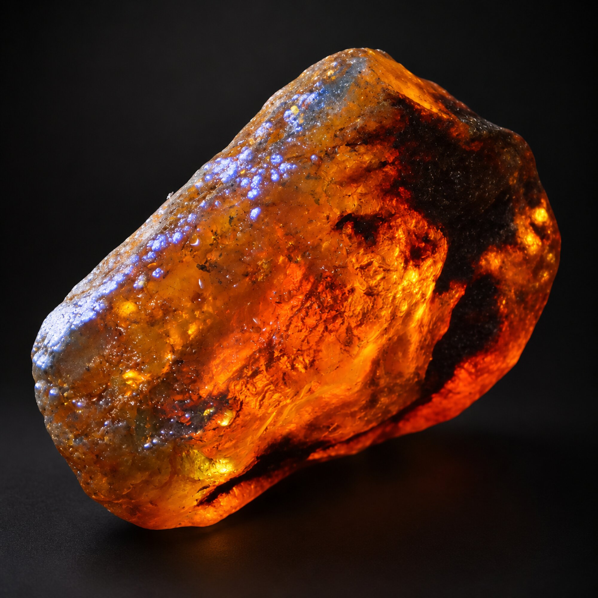 Naturally formed green blue rough specimen Dominican amber 32.8g – photo 8