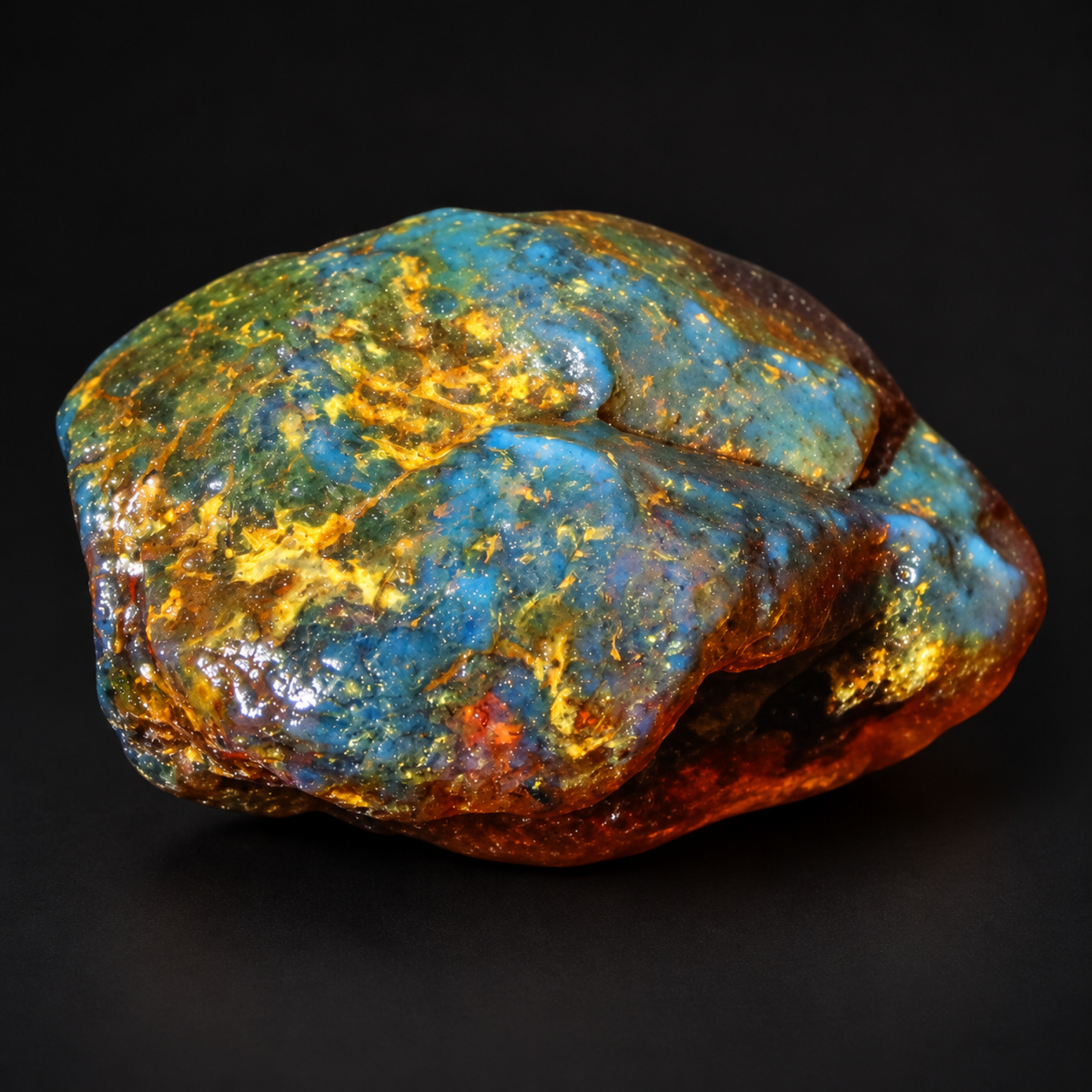 Naturally formed green blue rough specimen Dominican amber 32.8g – photo 11