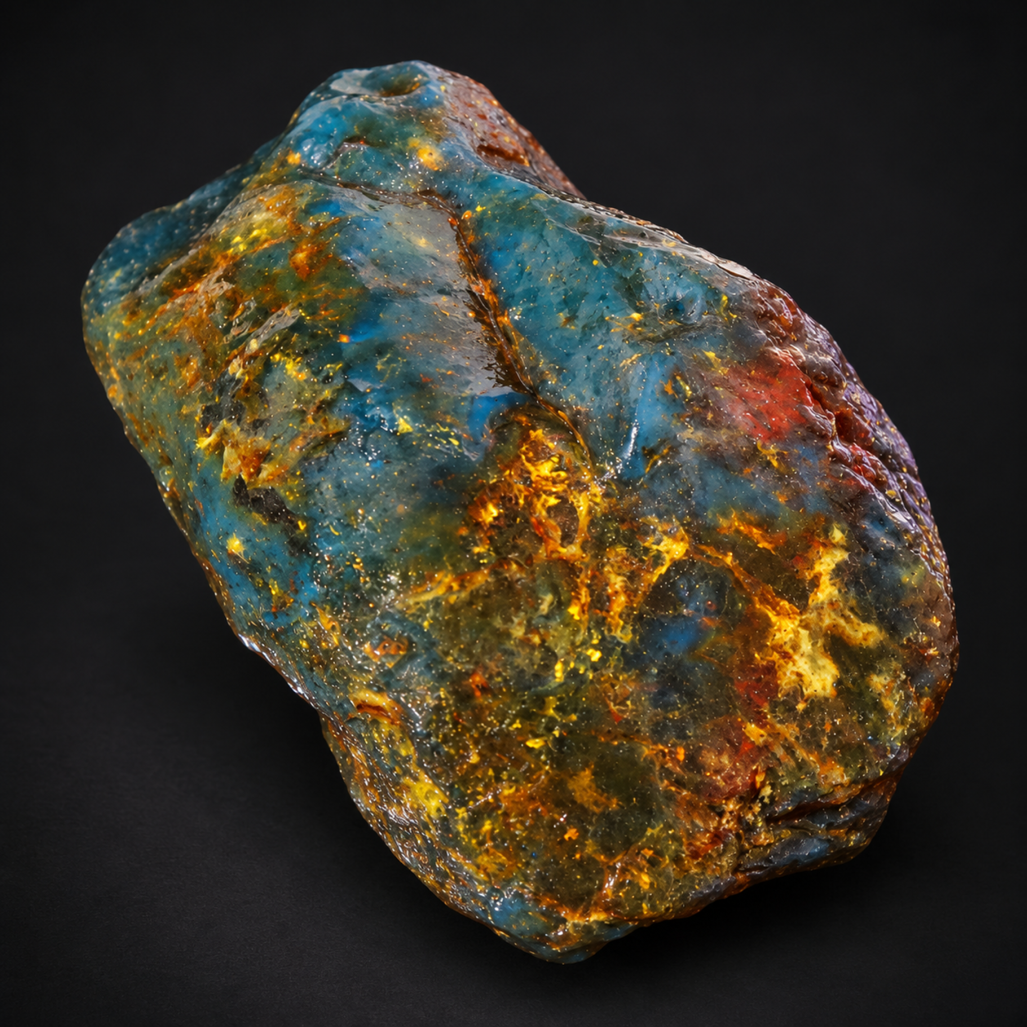 Naturally formed green blue rough specimen Dominican amber 32.8g – photo 12