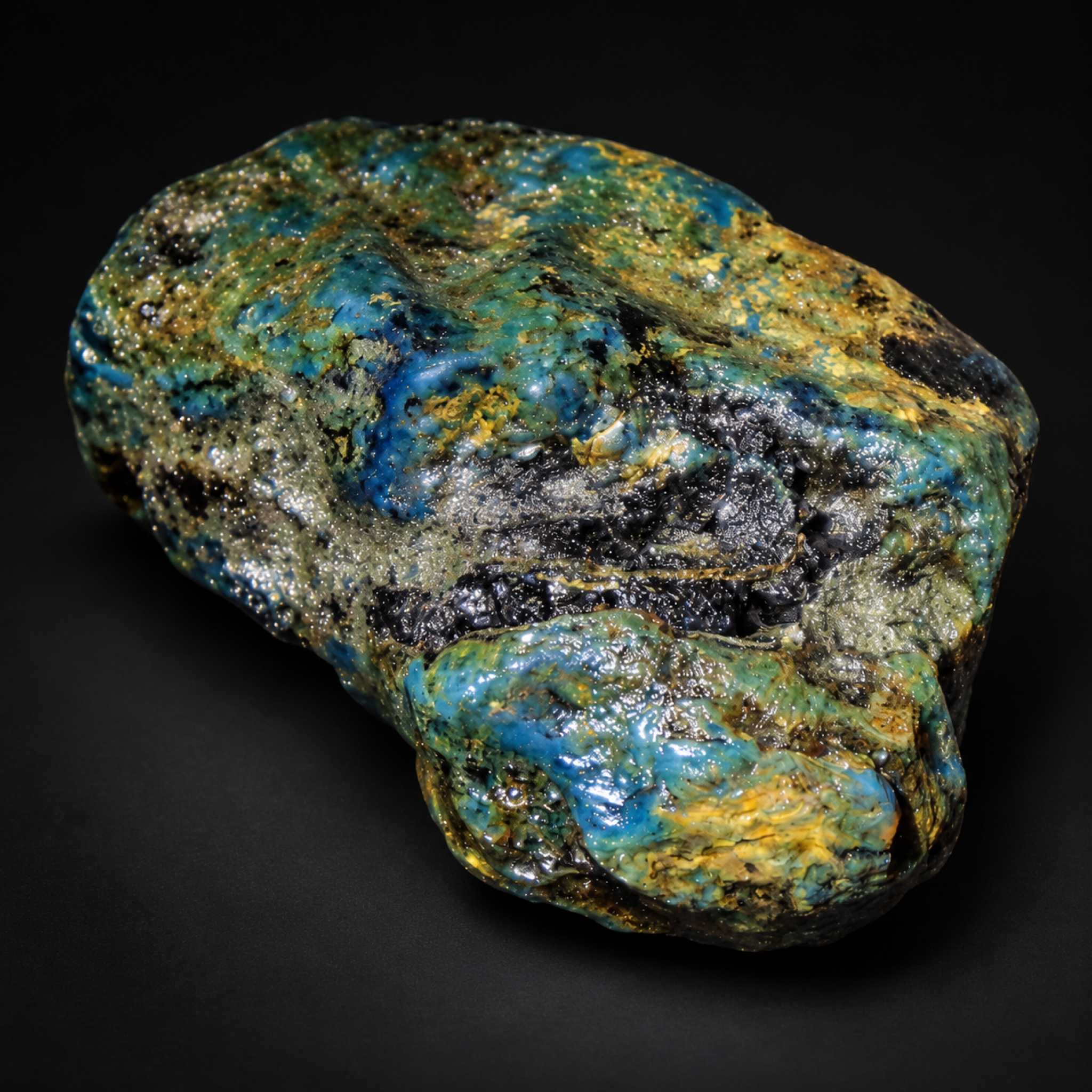 Earth mined green blue rough specimen Dominican amber 47.8g – photo 5