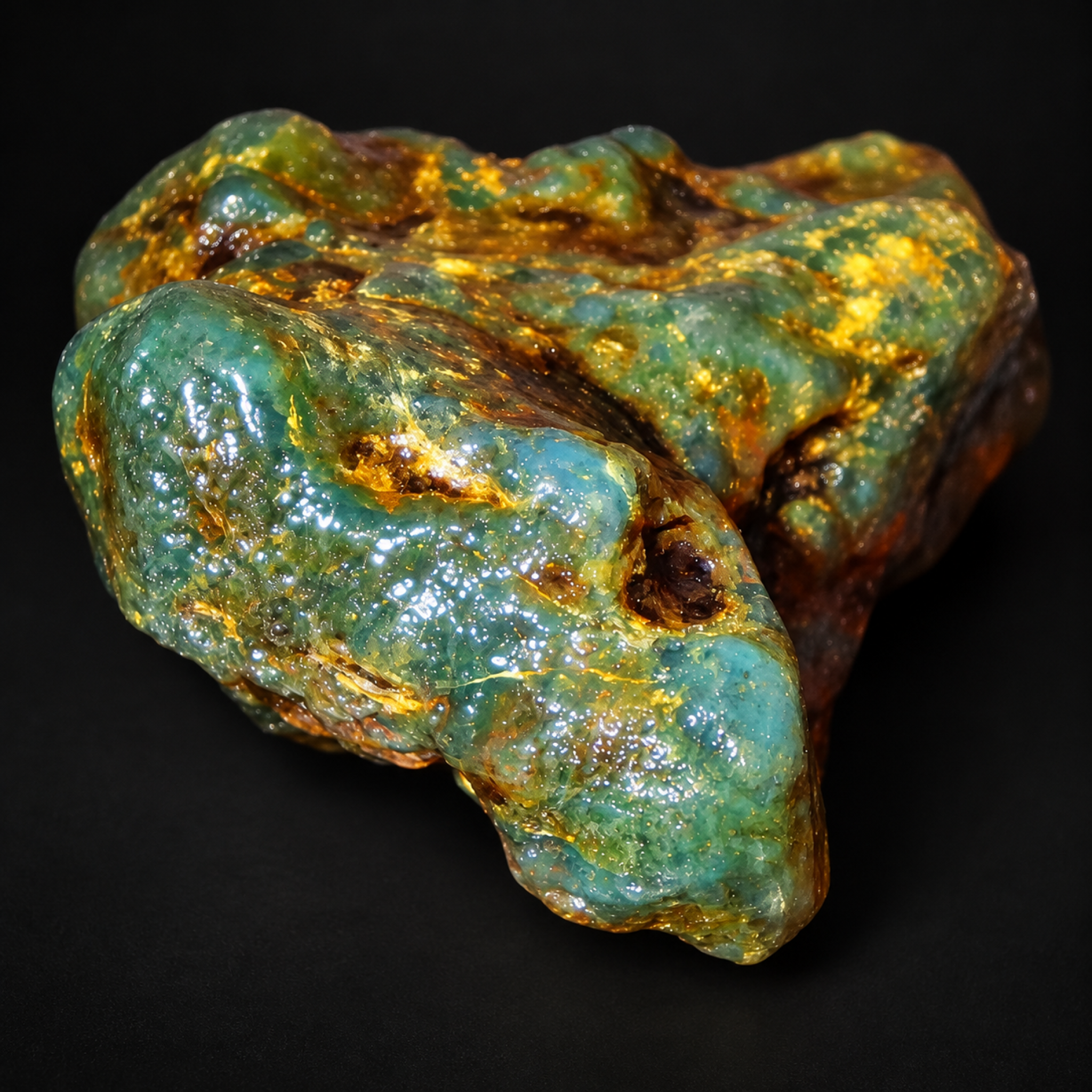 Earth mined green blue rough specimen Dominican amber 39.7g – photo 3