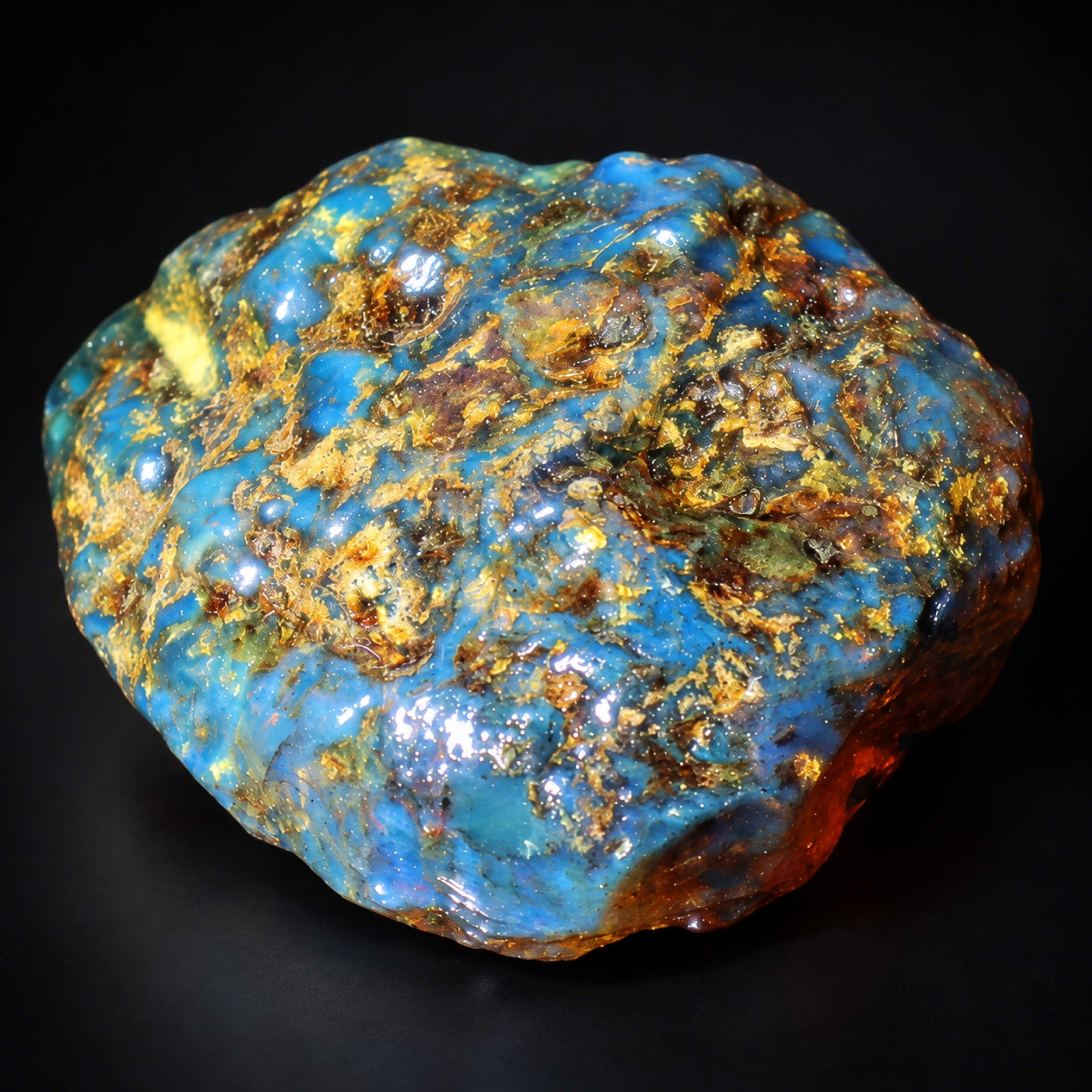 Pure natural green blue rough specimen Dominican amber 19.8g