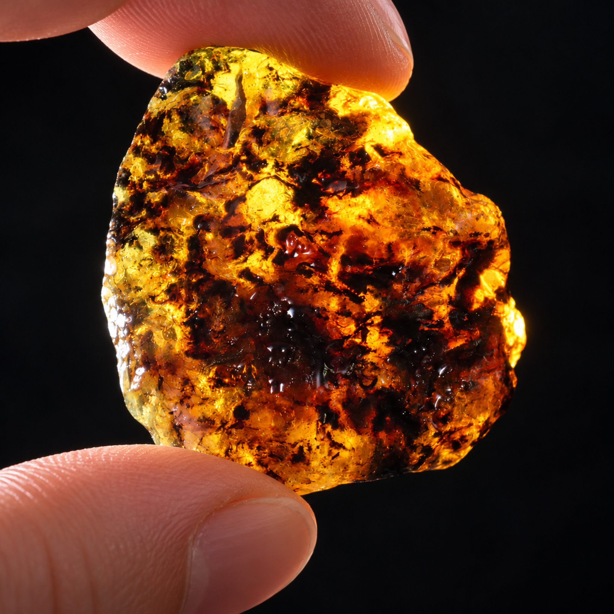 Pure natural green blue rough specimen Dominican amber 19.8g – photo 9