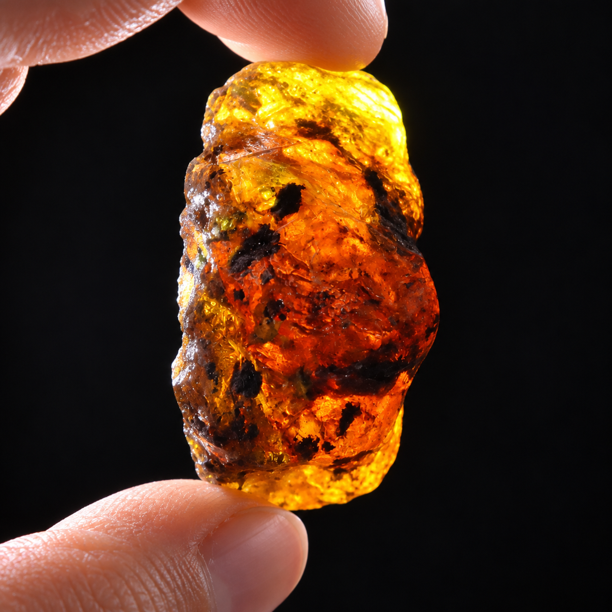 Pure natural green blue rough specimen Dominican amber 19.8g – photo 14