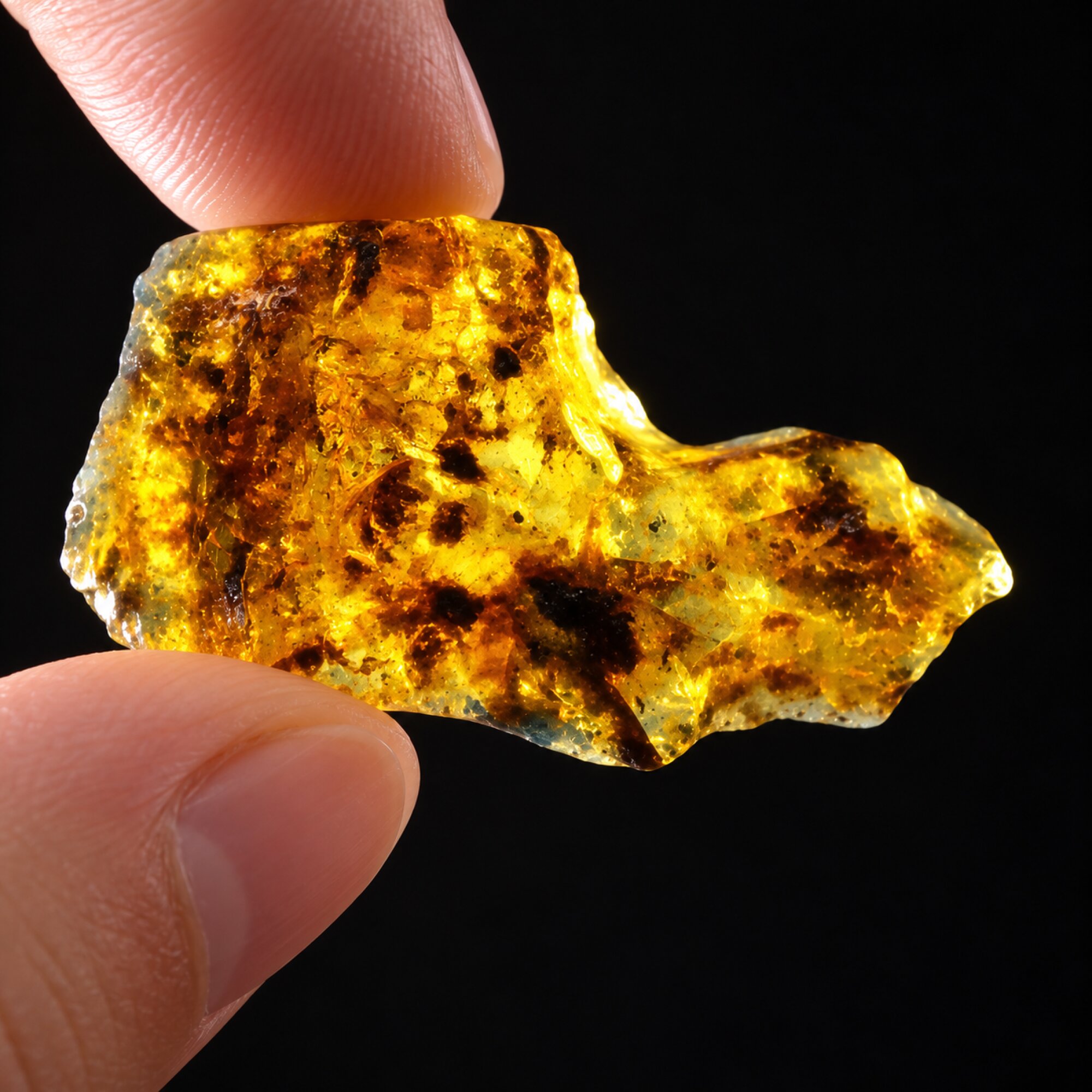 Untreated sky blue rough specimen Dominican amber 7.5g – photo 10