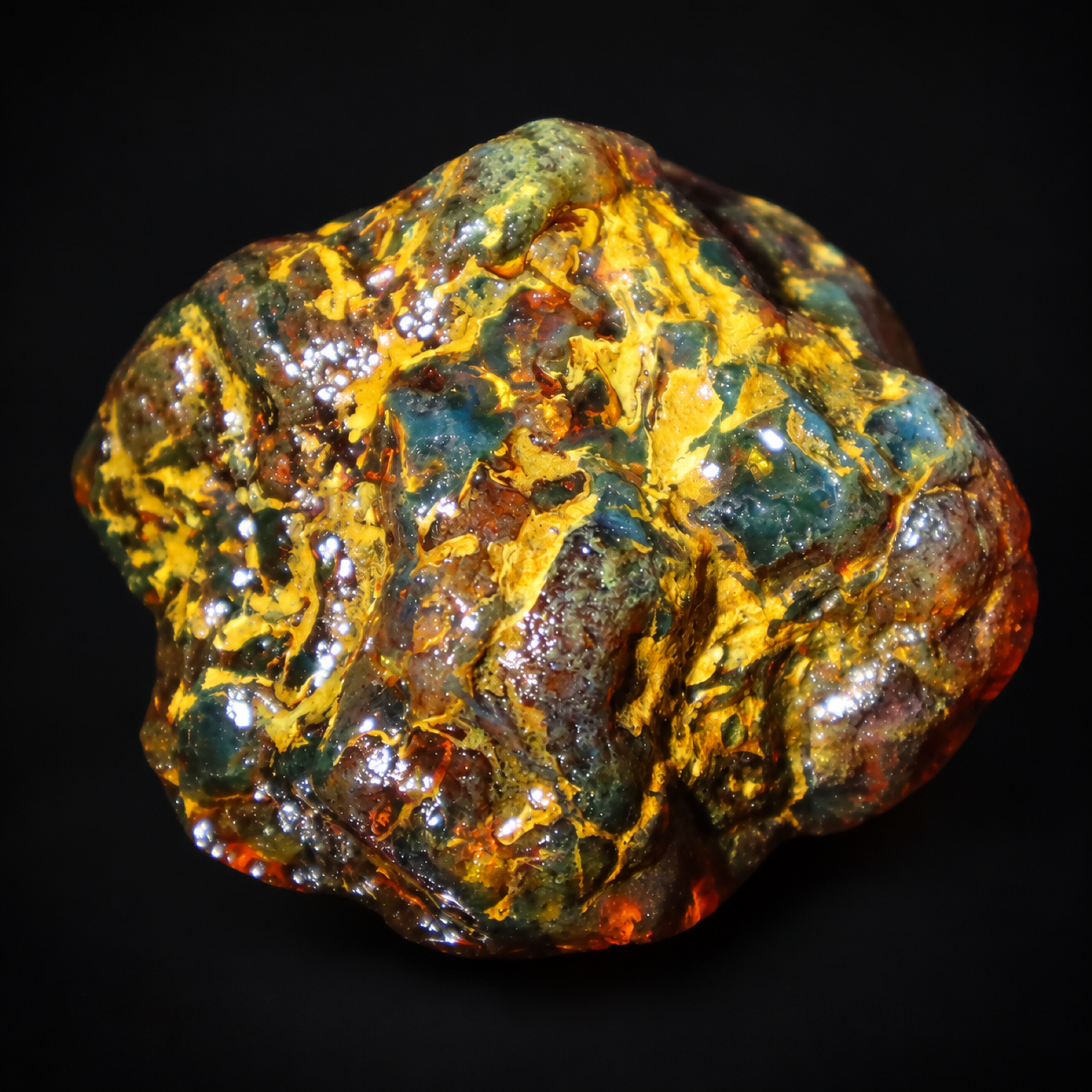 Genuine green blue rough specimen Dominican amber 32.8g – photo 9