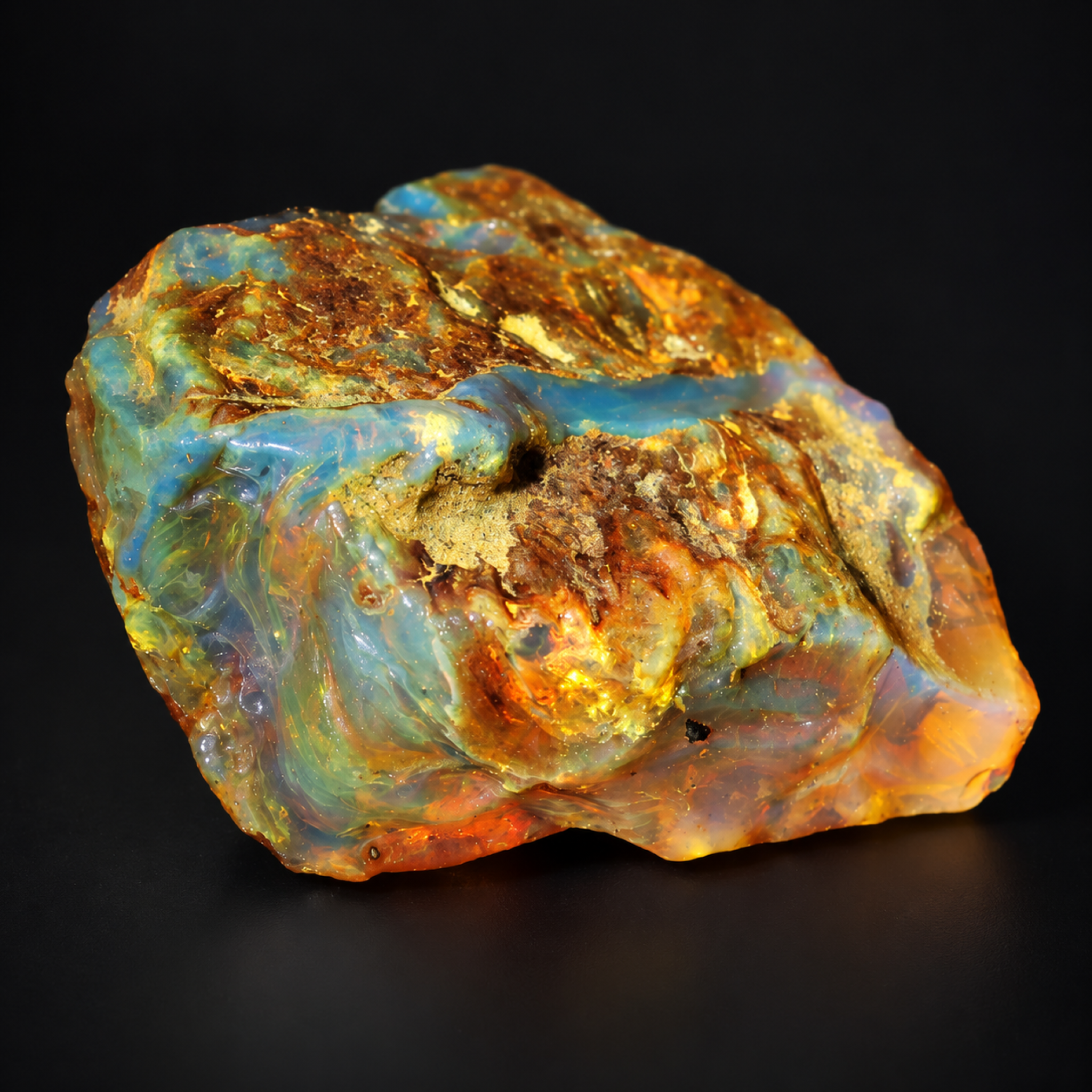 Genuine sky blue rough specimen Dominican amber 14.1g – photo 2