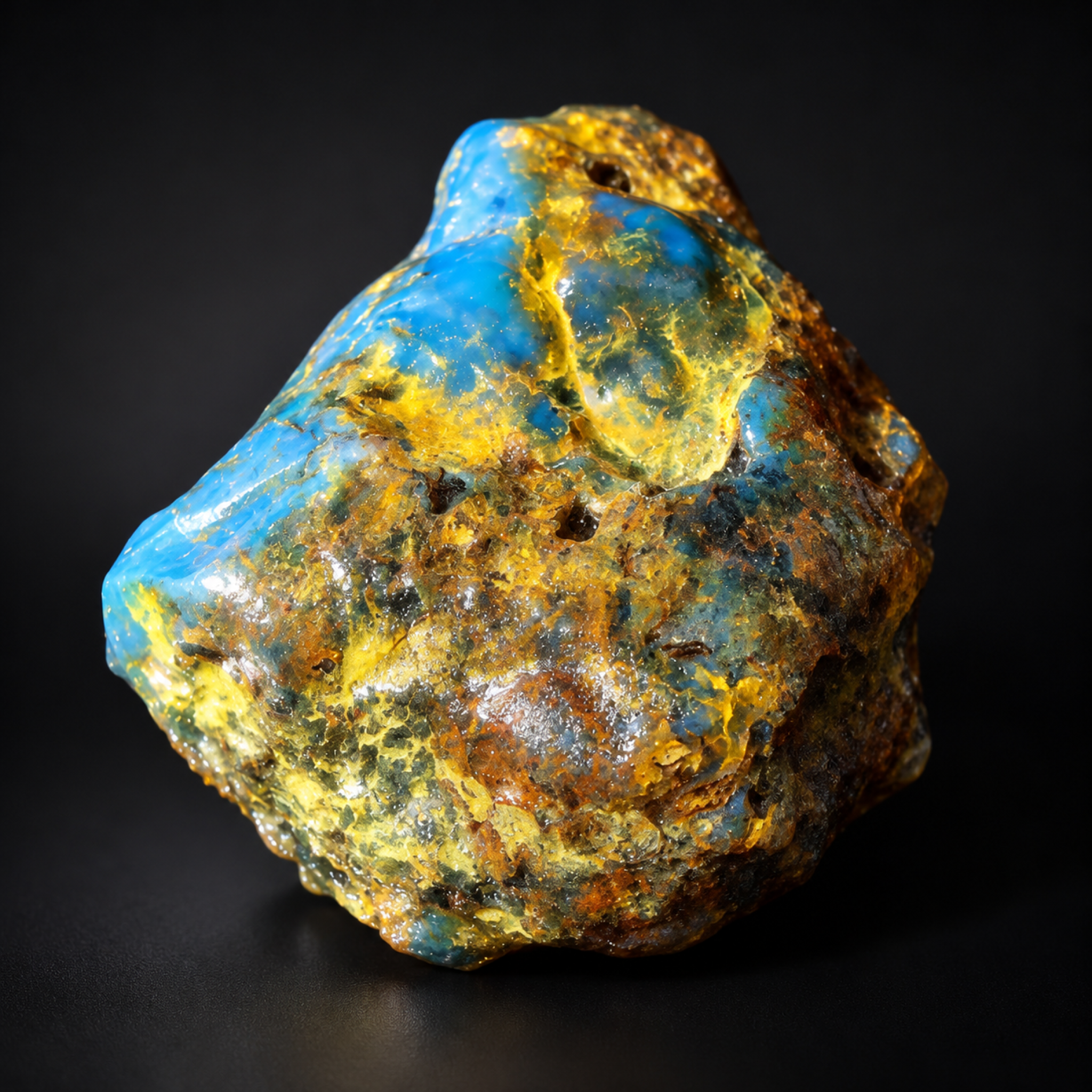 Earth mined sky blue rough specimen Dominican amber 7.2g – photo 8