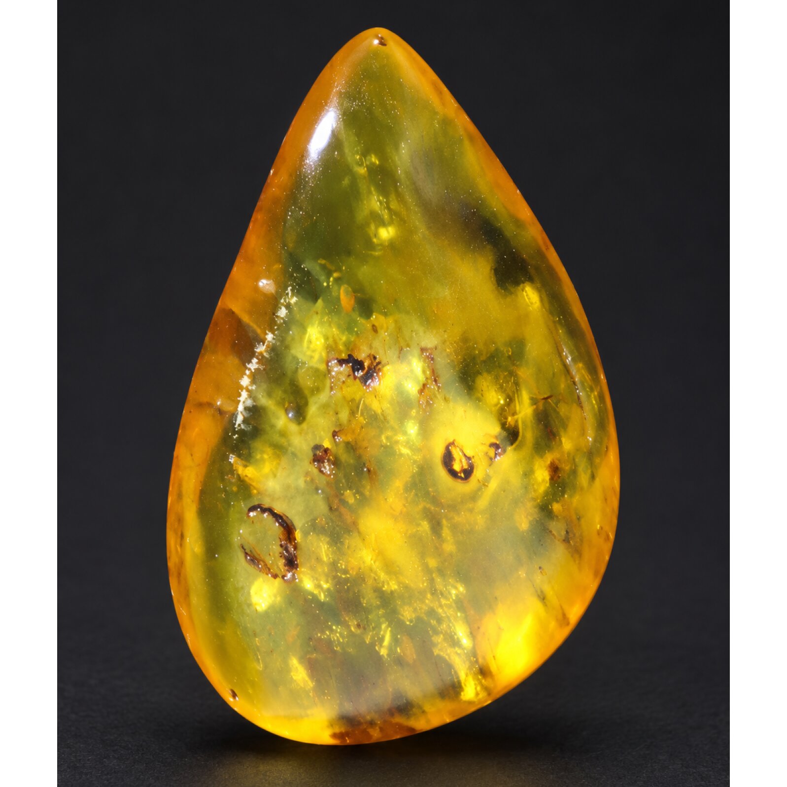 Authentic orange yellow polished Dominican amber 1.7g