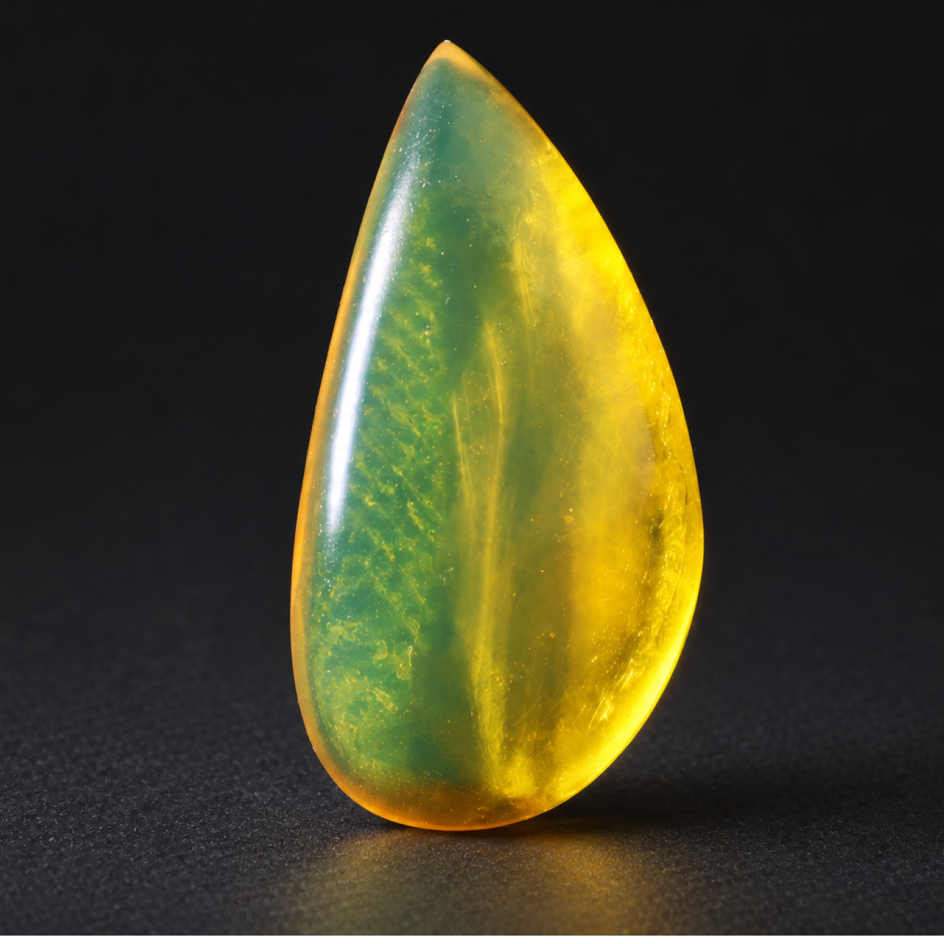 Authentic green yellow polished Dominican amber 0.8g