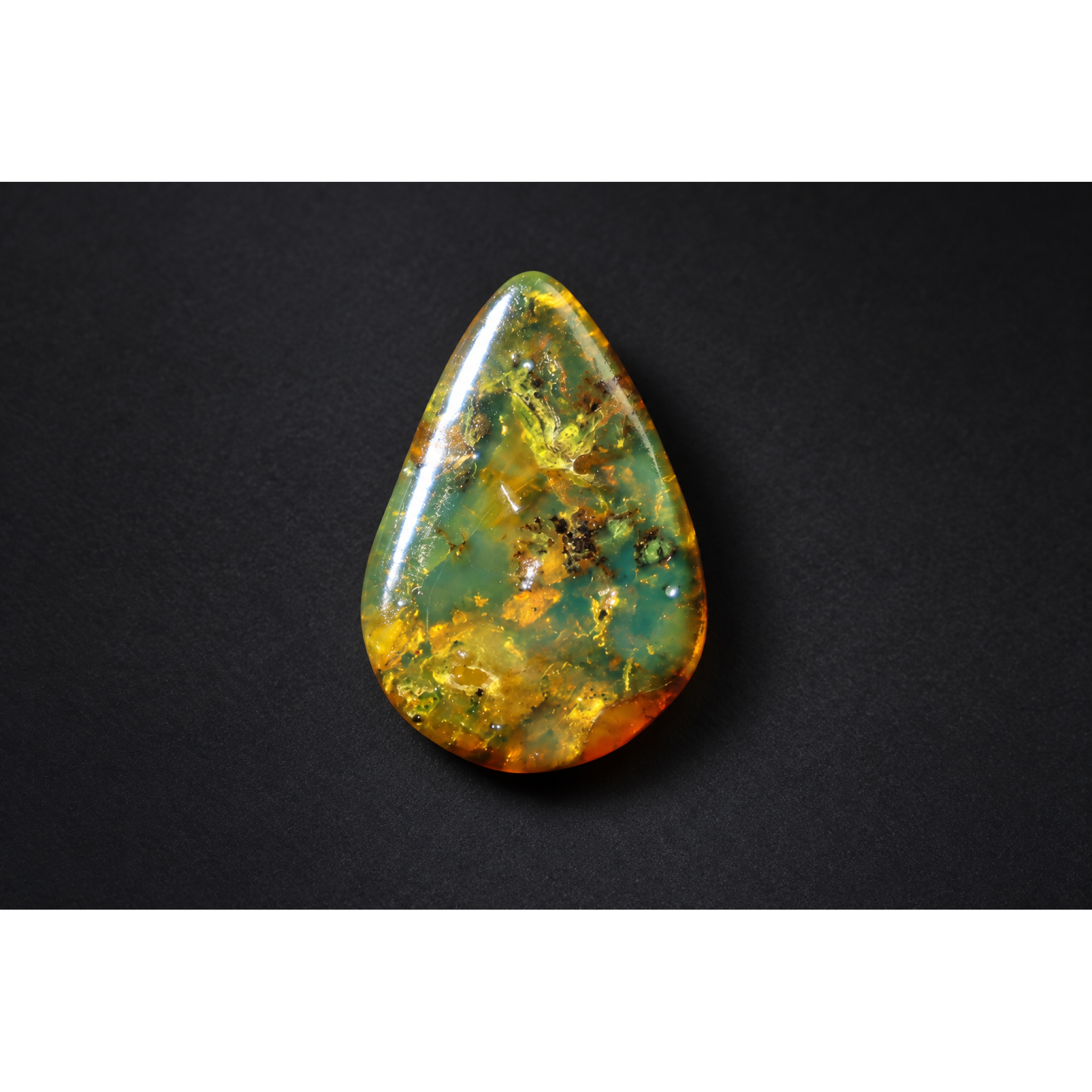 Authentic green blue polished Dominican amber 1.4g – photo 2
