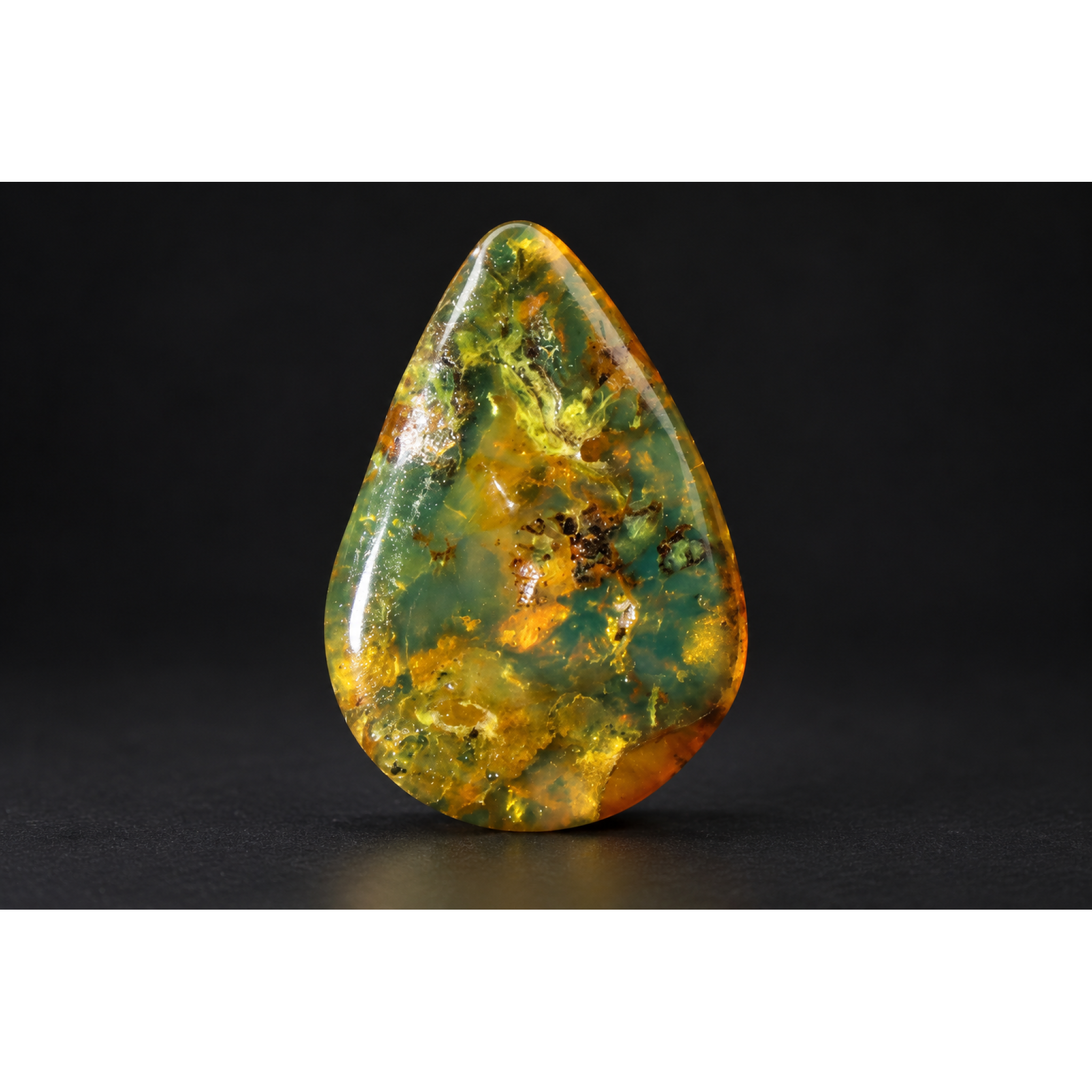 Authentic green blue polished Dominican amber 1.4g – photo 3