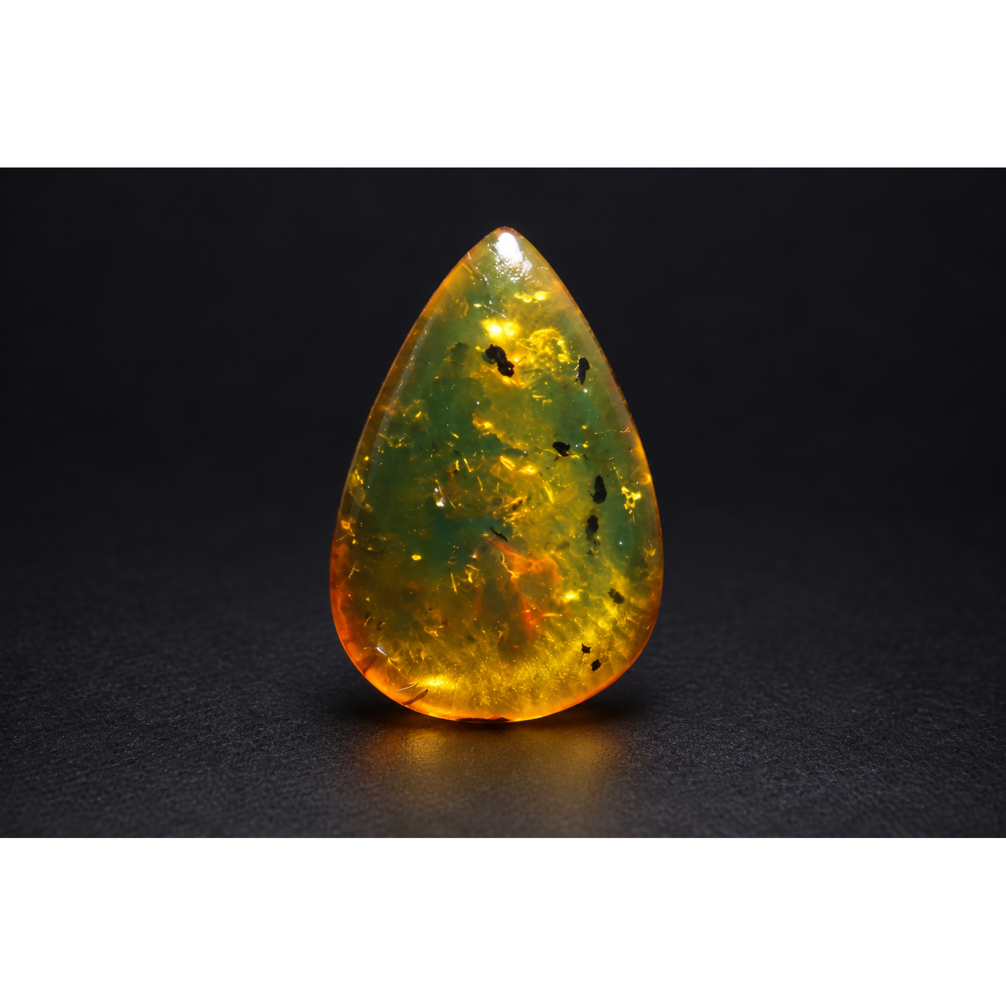 Untreated green orange polished Dominican amber 1.2g – photo 5