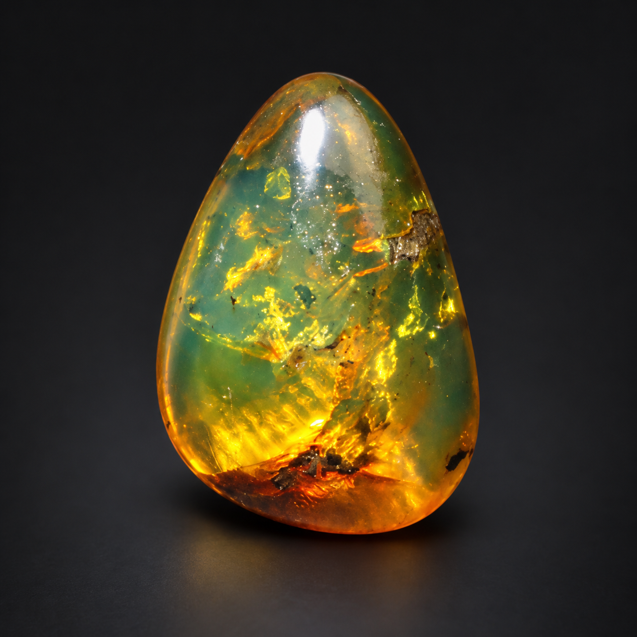 Untreated green blur polished Dominican amber 1.6g – photo 6